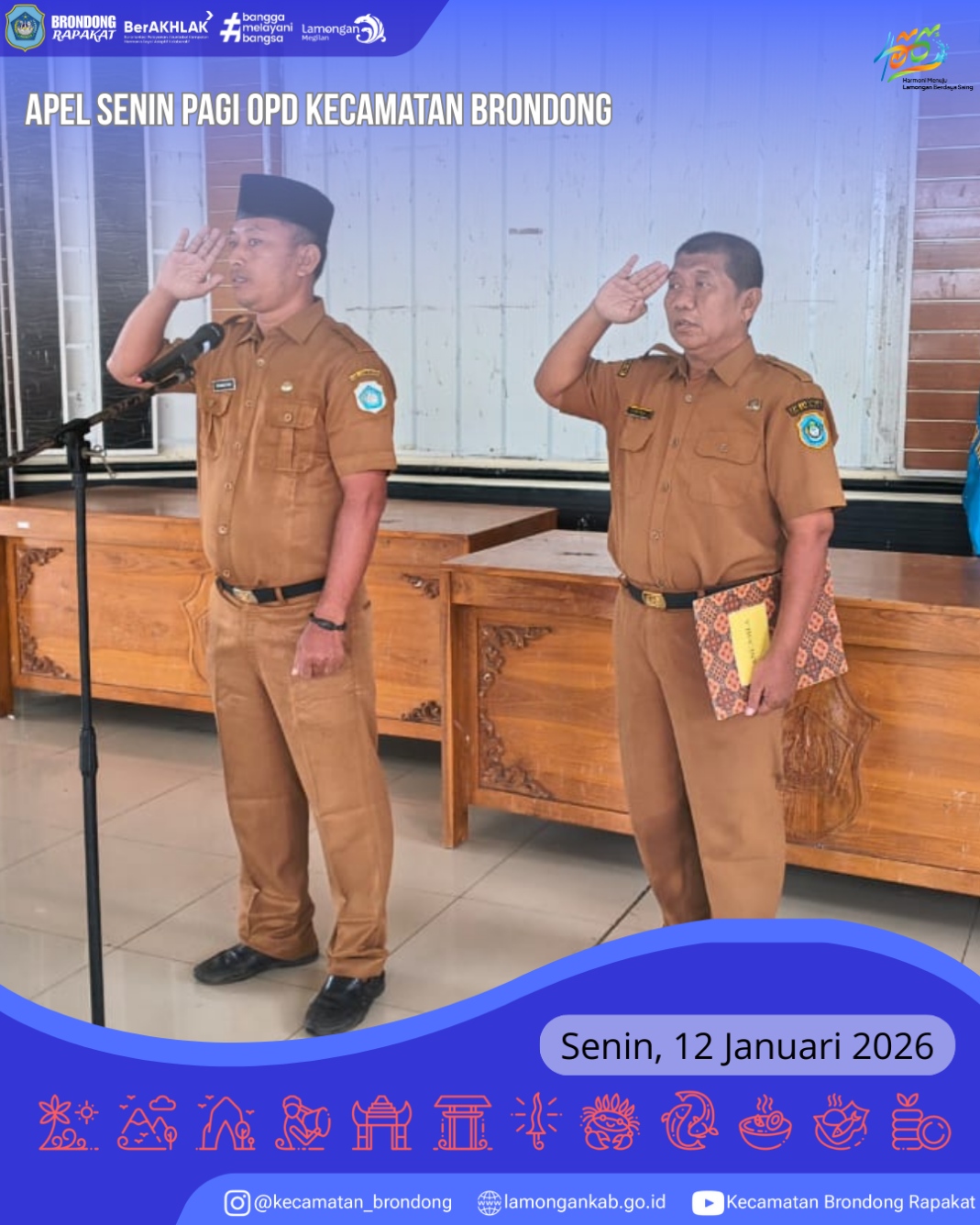 Foto: TEGASKAN DISIPLIN DAN TANGGUNG JAWAB, OPD KECAMATAN BRONDONG GELAR APEL SENIN PAGI