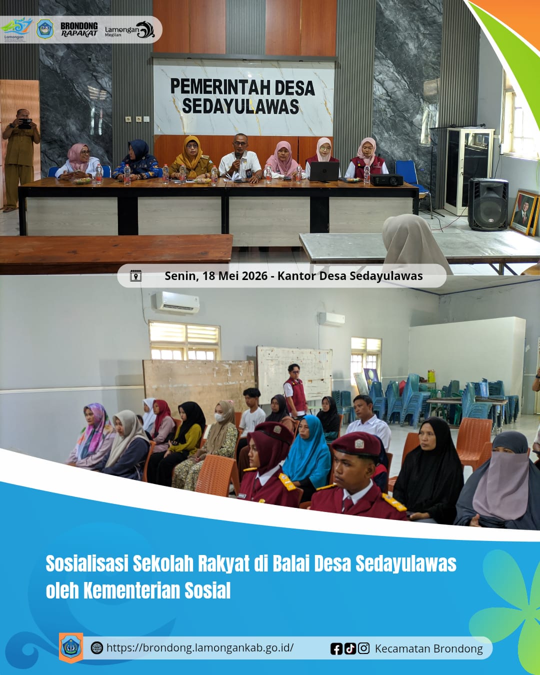 Foto: SOSIALISASI SEKOLAH RAKYAT OLEH KEMENTRIAN SOSIAL DI DESA SEDAYULAWAS KECAMATAN BRONDONG
