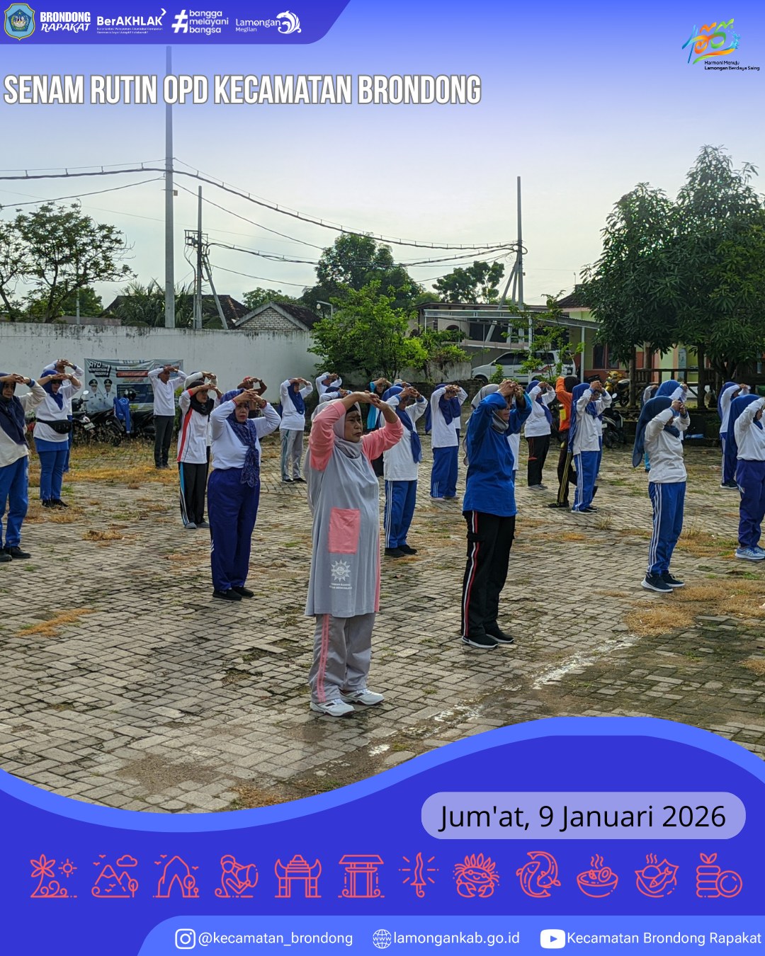 Foto: SEMANGAT SEHAT BERSAMA, OPD KECAMATAN BRONDONG GELAR SENAM PAGI