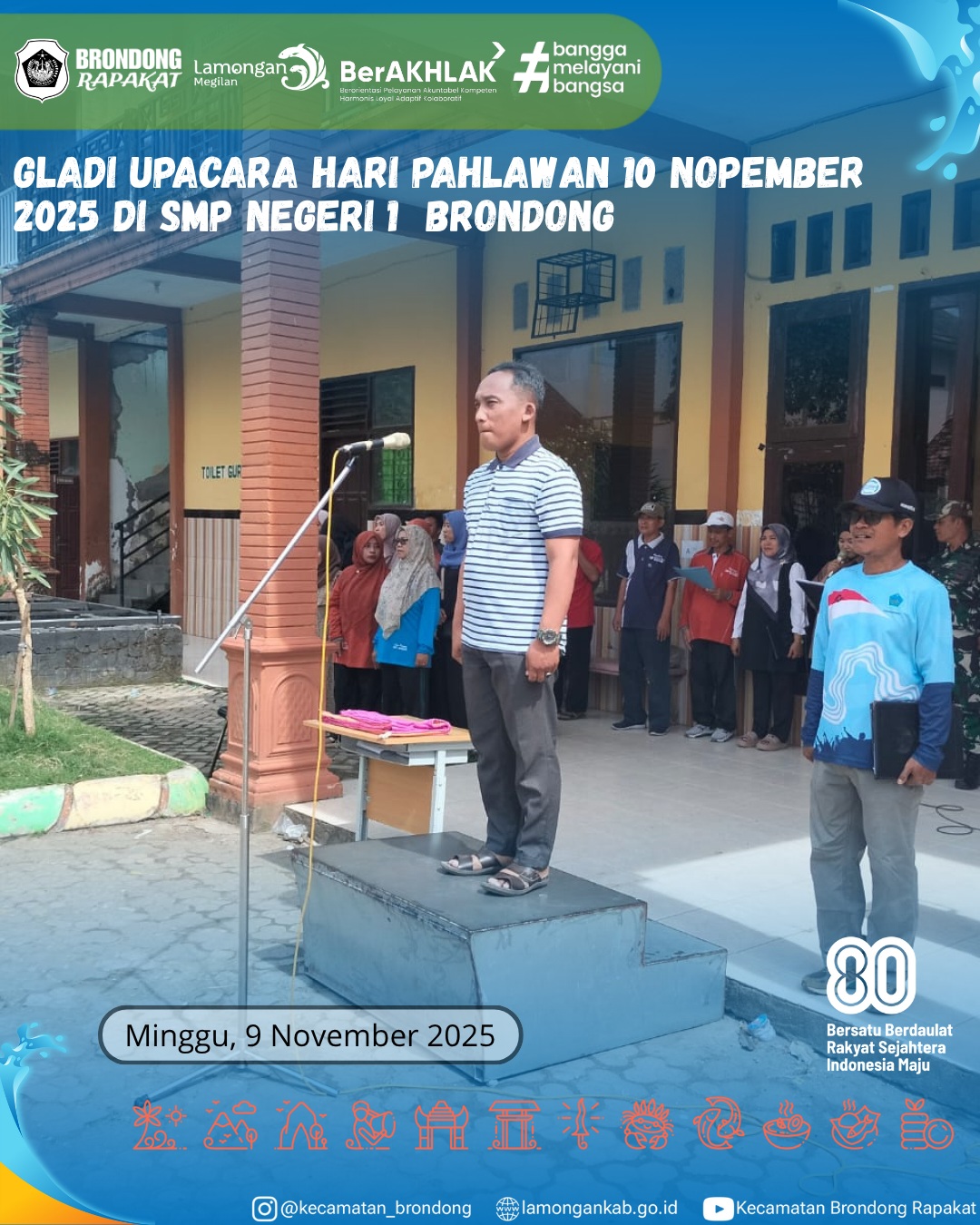 Foto: GLADI PERSIAPAN UPACARA HARI PAHLAWAN DI SMP NEGERI 1 BRONDONG