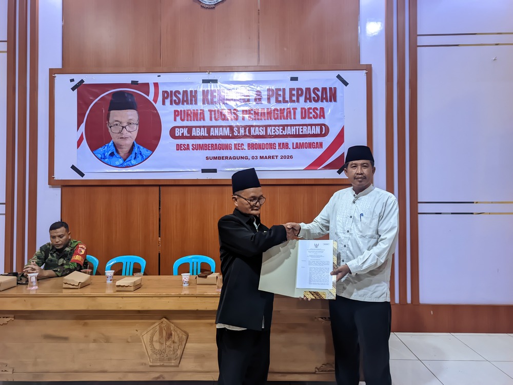 Foto: PISAH KENAL DAN PELEPASAN PURNA TUGAS PERANGKAT DESA SUMBERAGUNG BERLANGSUNG KHIDMAT