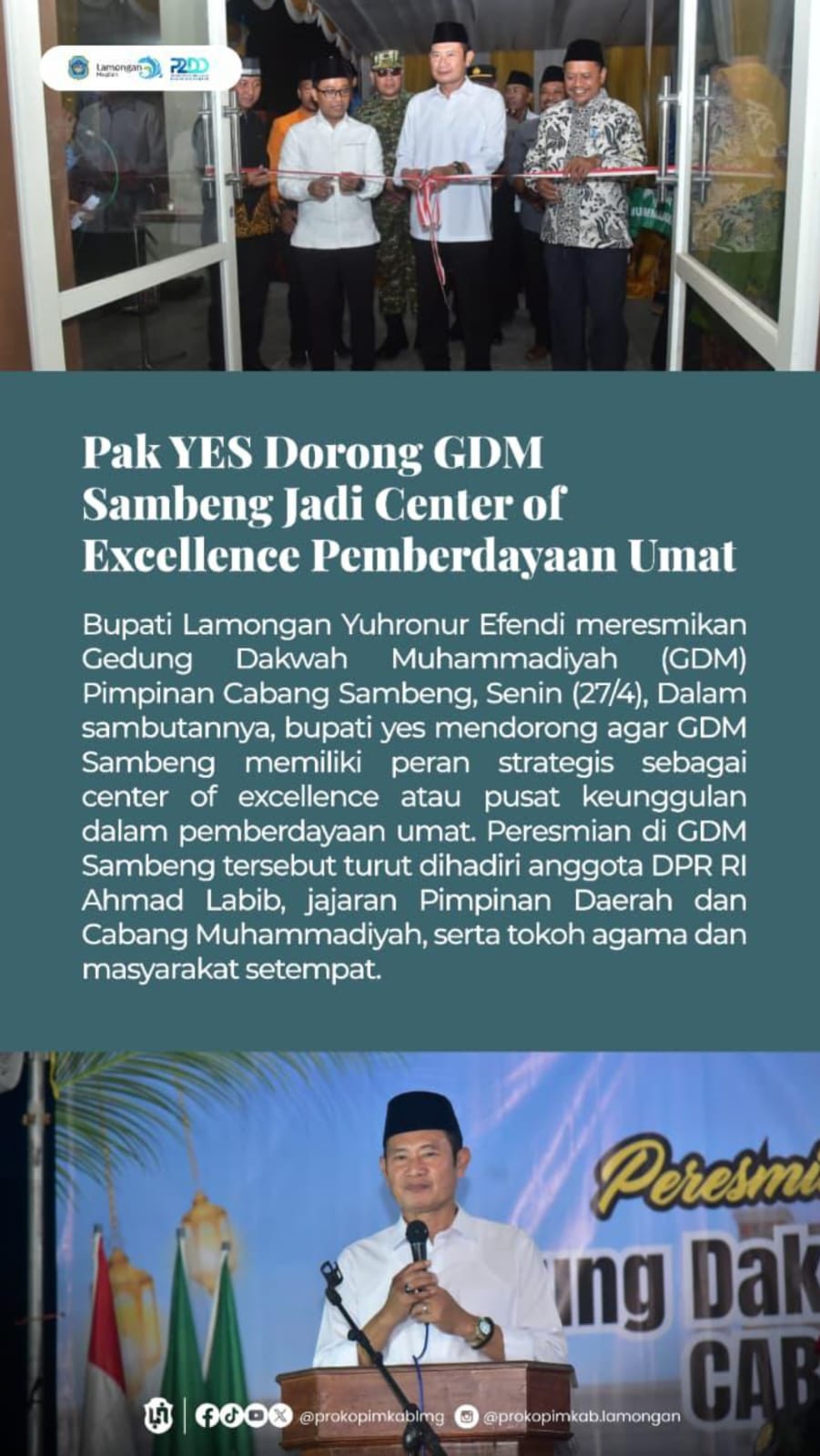 Foto: PERESMIAN GDM OLEH PAK YES