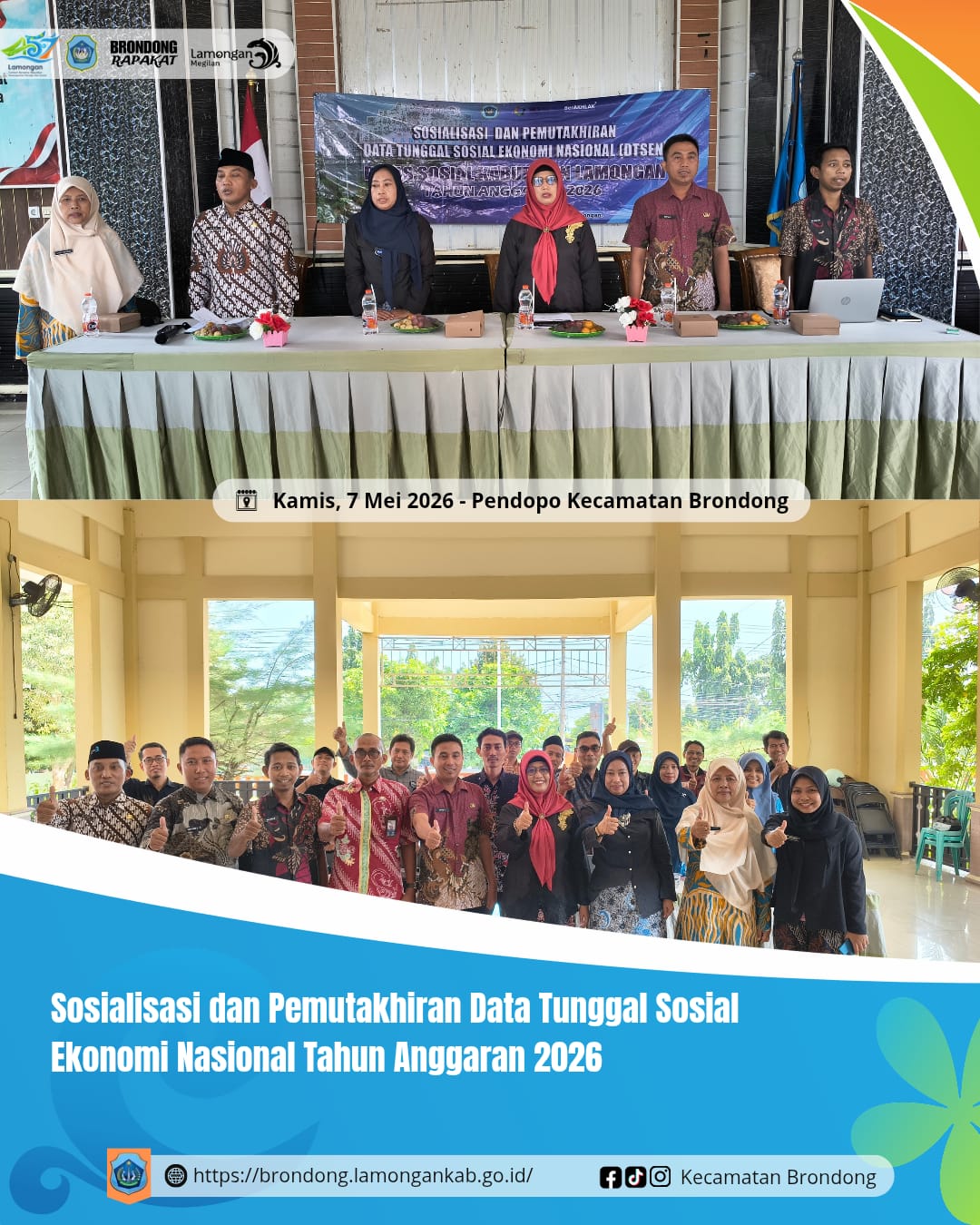 Foto: SOSIALISASI DAN PEMUTAHIRAN DATA TUNGGAL SOSIAL EKONOMI NASIONAL KECAMATAN BRONDONG TAHUN 2026