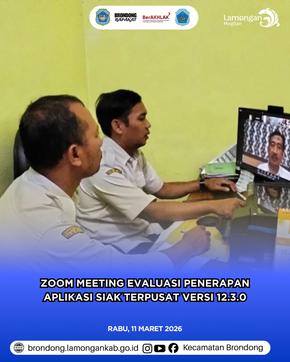 Foto: OPTIMALISASI LAYANAN ADMINDUK, KECAMATAN BRONDONG IKUTI ZOOM PENERAPAN SIAK TERPUSAT VERSI 12.3.0