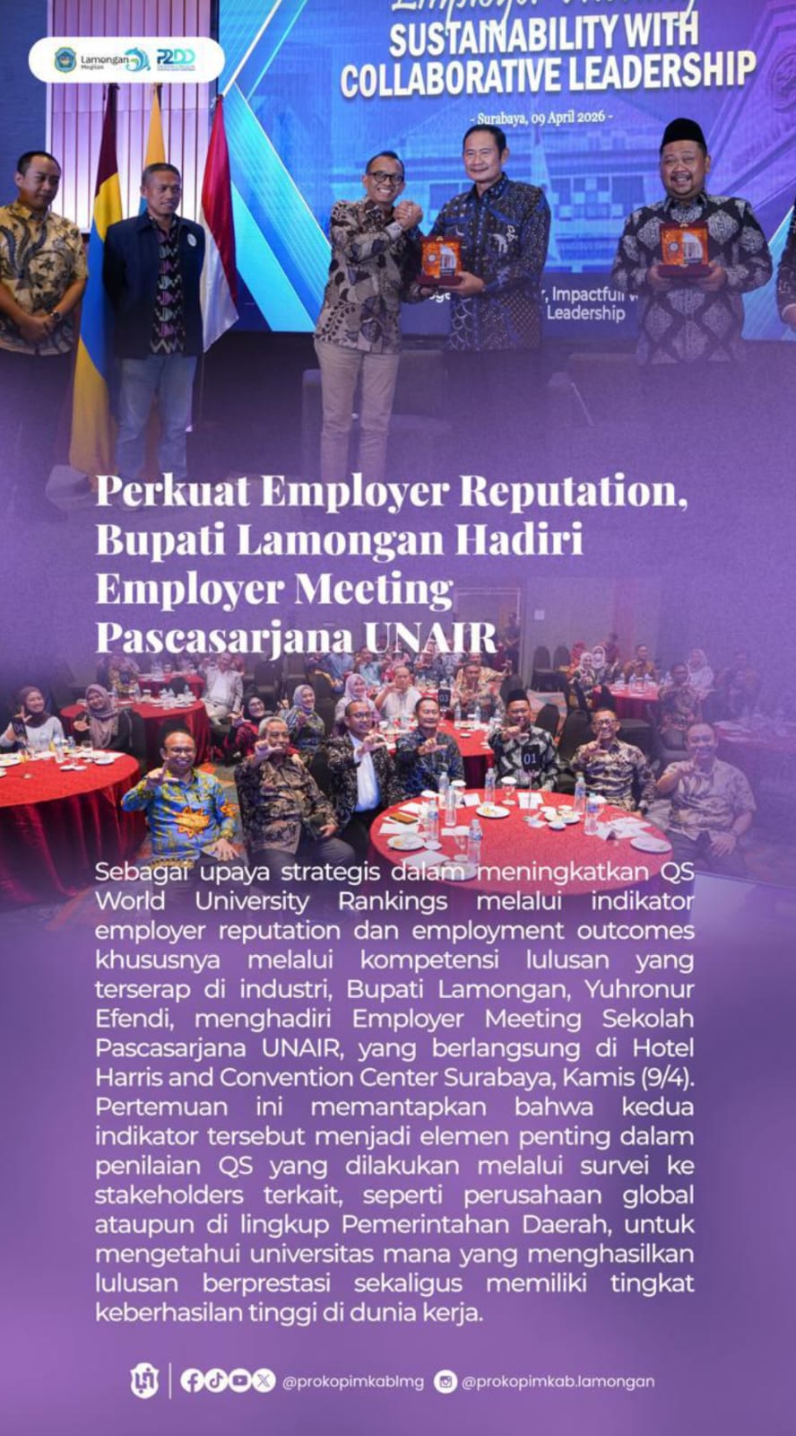Foto: PAK YES HADIRI EMPLOYER MEETING PASCASARJANA UNAIR