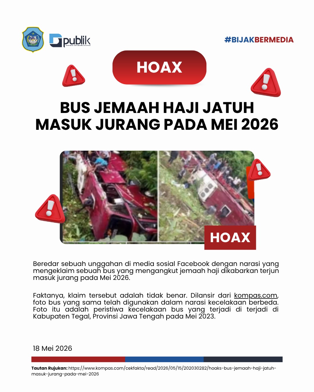 Foto: HOAX!!! BUS JAMAAH HAJI JATUH MASUK JURANG