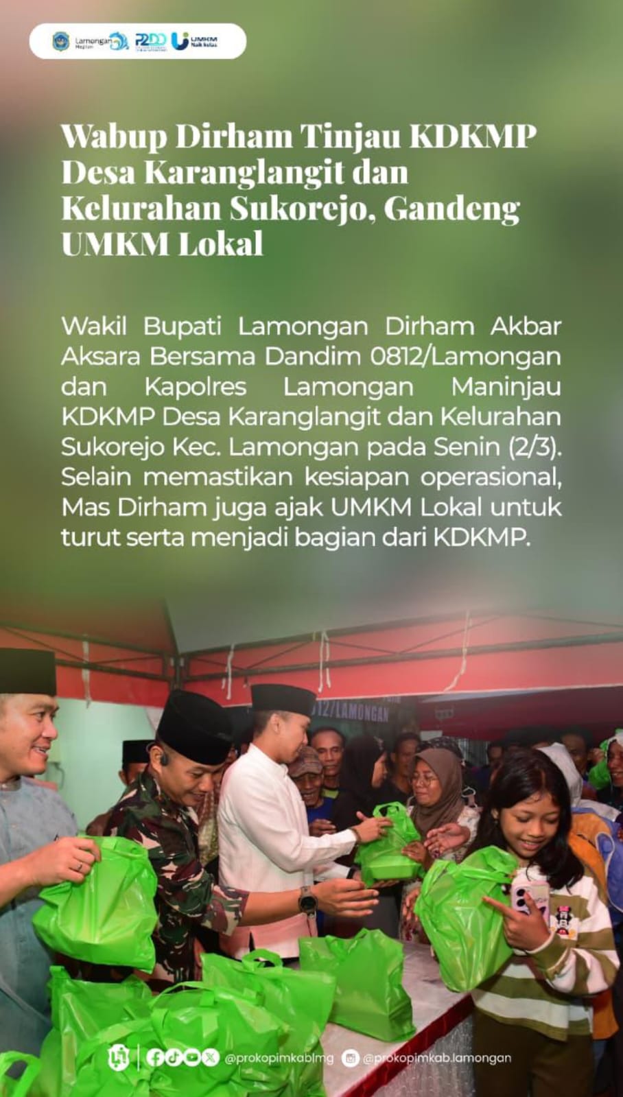 Foto: WABUP TINJAU KDKMP DESA KARANGLANGIT DAN KELURAHAN SUKOREJO