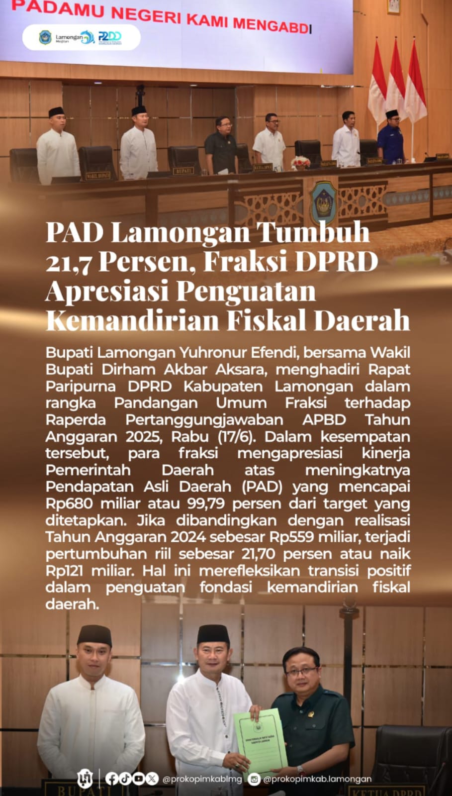 Foto: RAPAT PARIPURNA DPRD KABUPATEN LAMONGAN