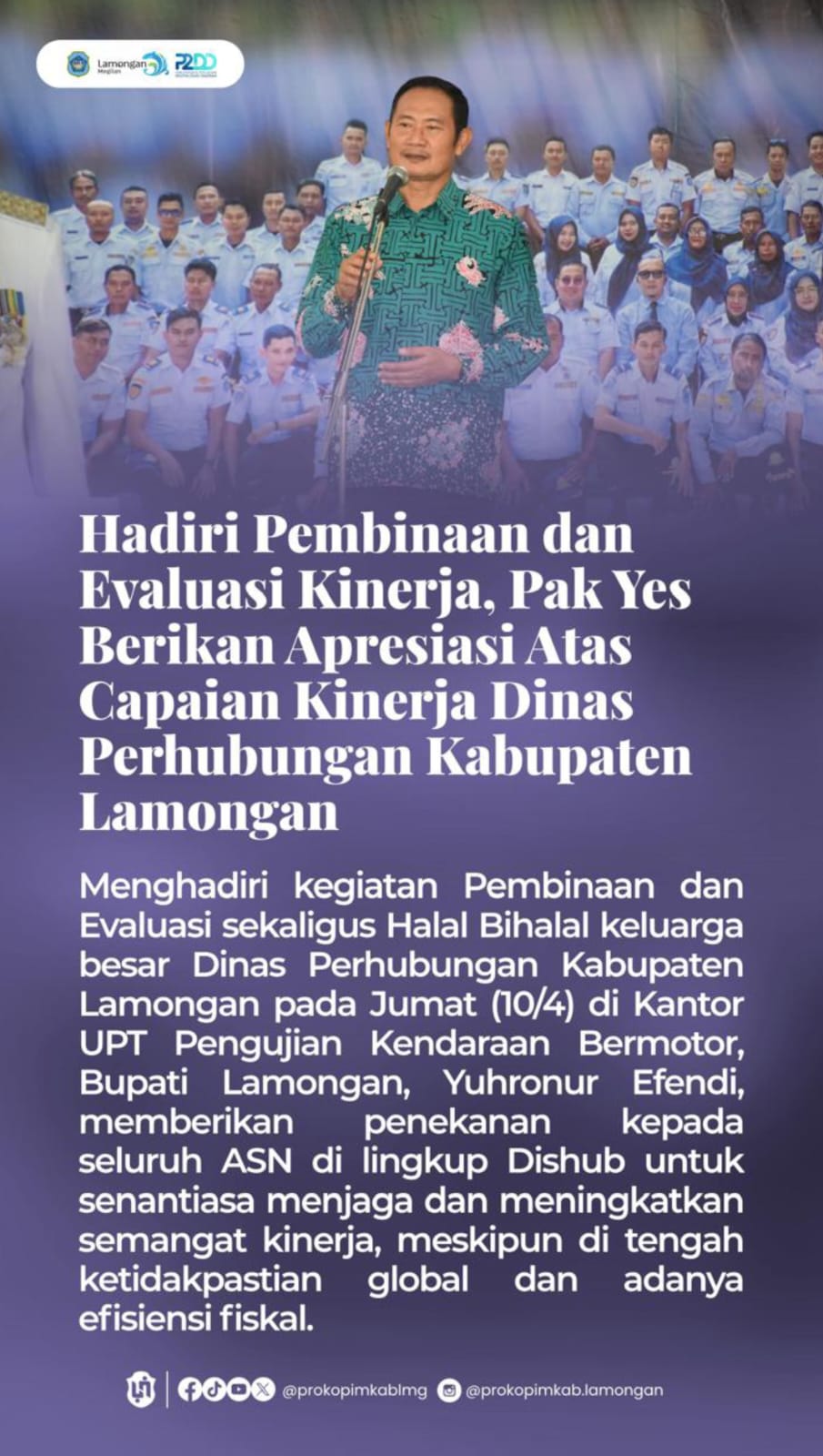 Foto: PEMBINAAN DAN EVALUASI KINERJA DINAS PERHUBUNGAN KABUPATEN LAMONGAN