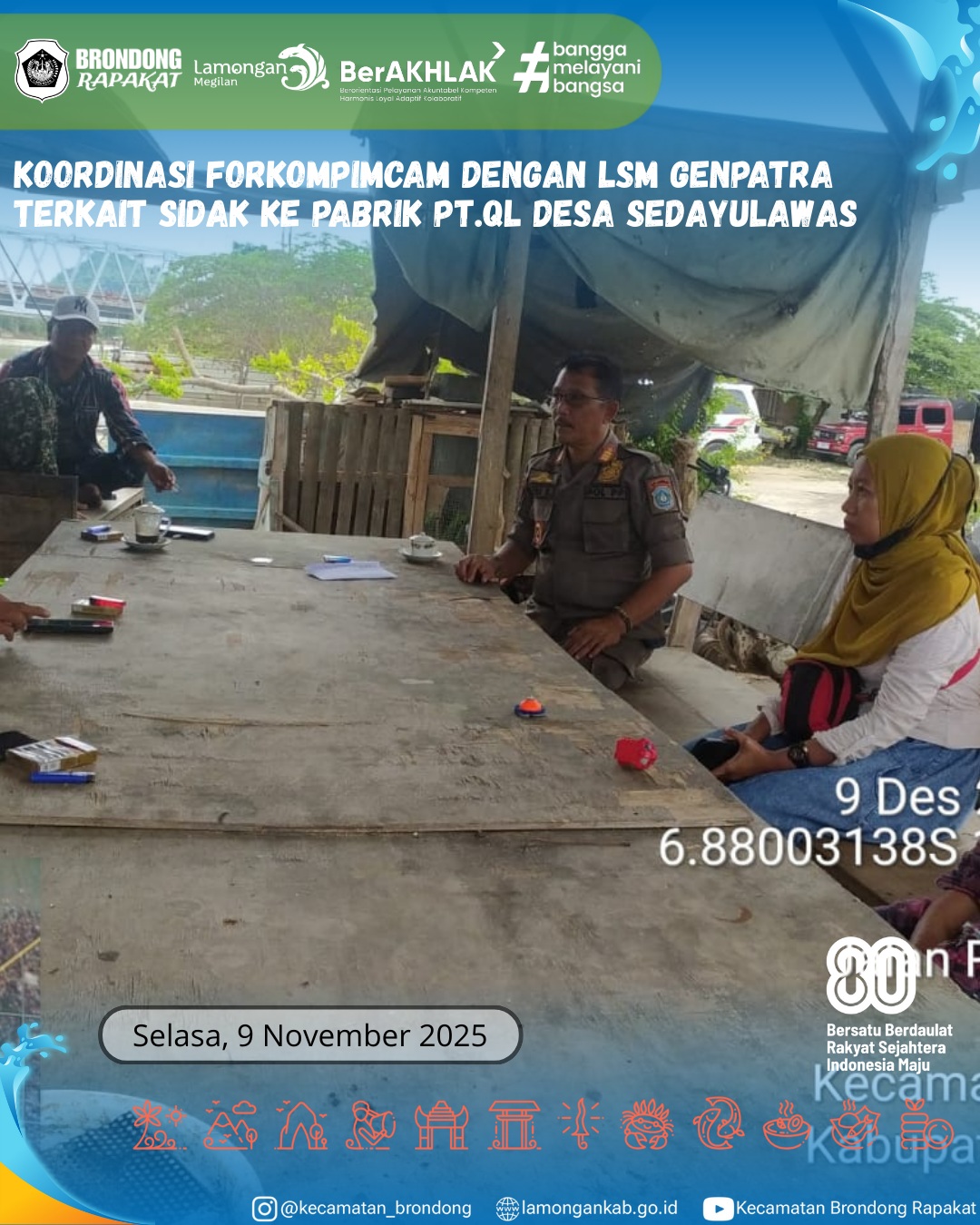 Foto: KOORDINASI FORKOPIMCAM DAN LSM GENPATRA UNTUK TINDAK LANJUT HASIL UNJUK RASA