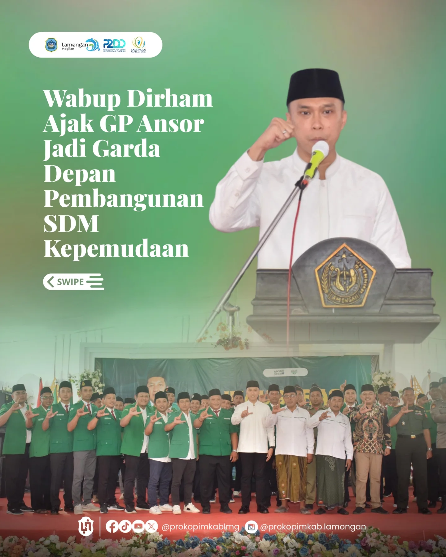 Foto: WABUP DIRHAM AJAK GP ANSOR JADI GARDA DEPAN PEMBANGUNAN SDM KEPEMUDAAN