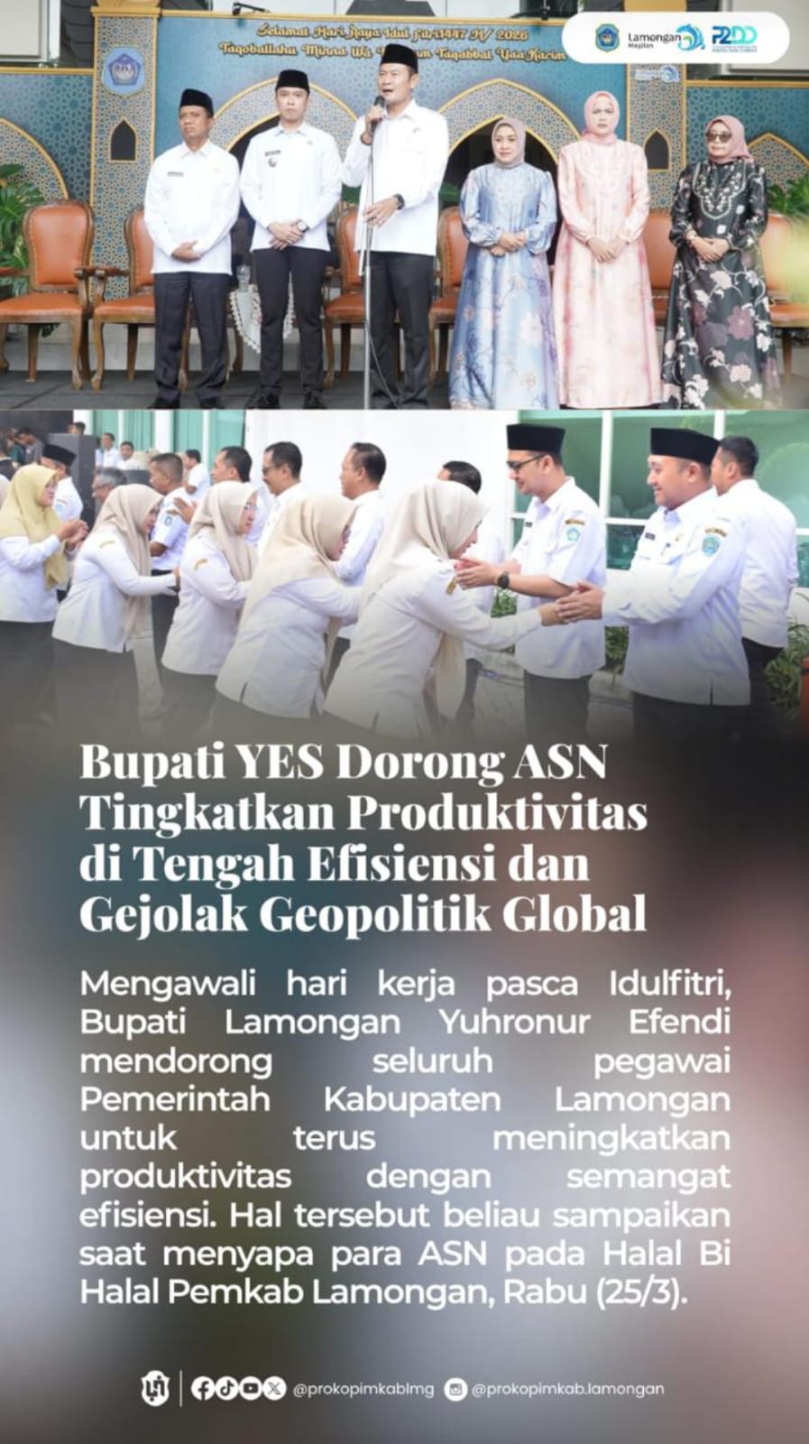 Foto: DORONG ASN TINGKATKAN PRODUKTIVITAS DI TENGAH EFISIENSI DAN GEOPOLITIK GLOBAL