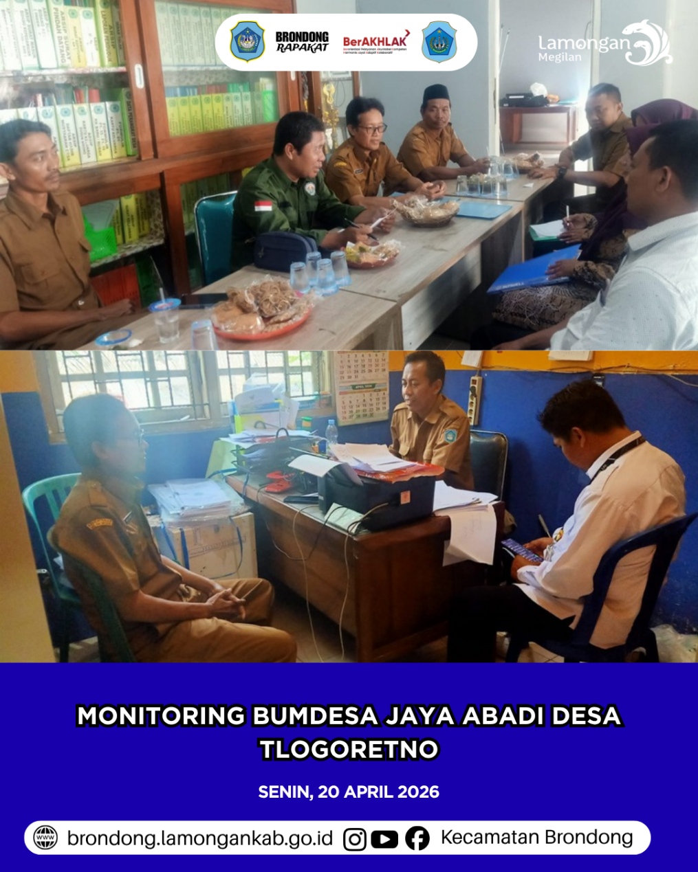 Foto: MONITORING DAN EVALUASI PENGELOLAAN BUMDESA JAYA ABADI DESA TLOGORETNO OLEH PEMERINTAH KECAMATAN BRONDONG KABUPATEN LAMONGAN