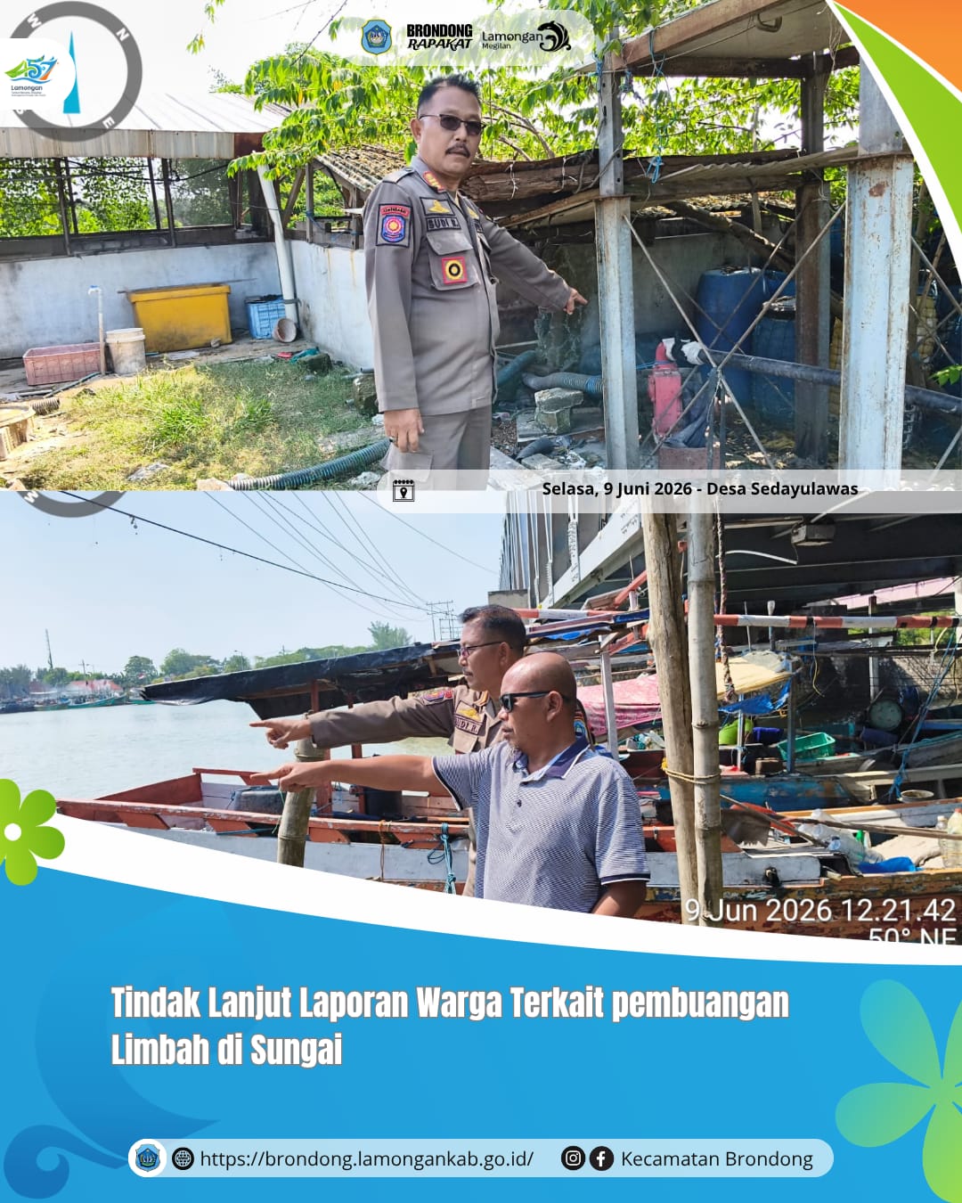 Foto: TINDAK LANJUT LAPORAN WARGA TERKAIT PEMBANGUNAN LIMBAH DI ALIRAN SUNGAI DESA SEDAYULAWAS