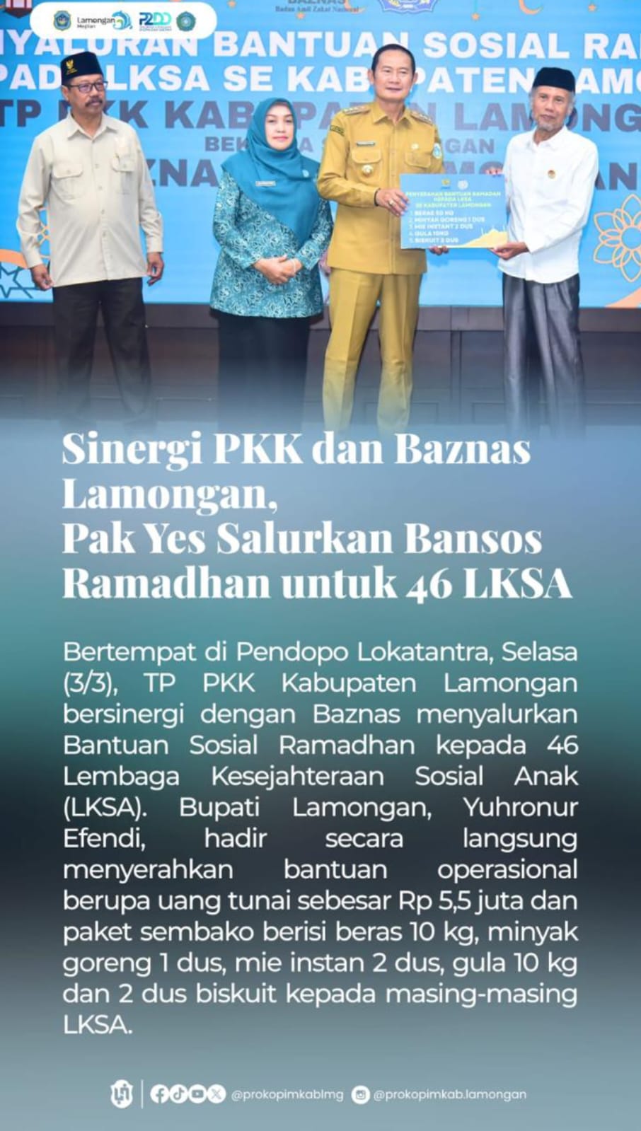 Foto: SINERGI PKK DAN BAZNAS UNTUK 46 LKSA