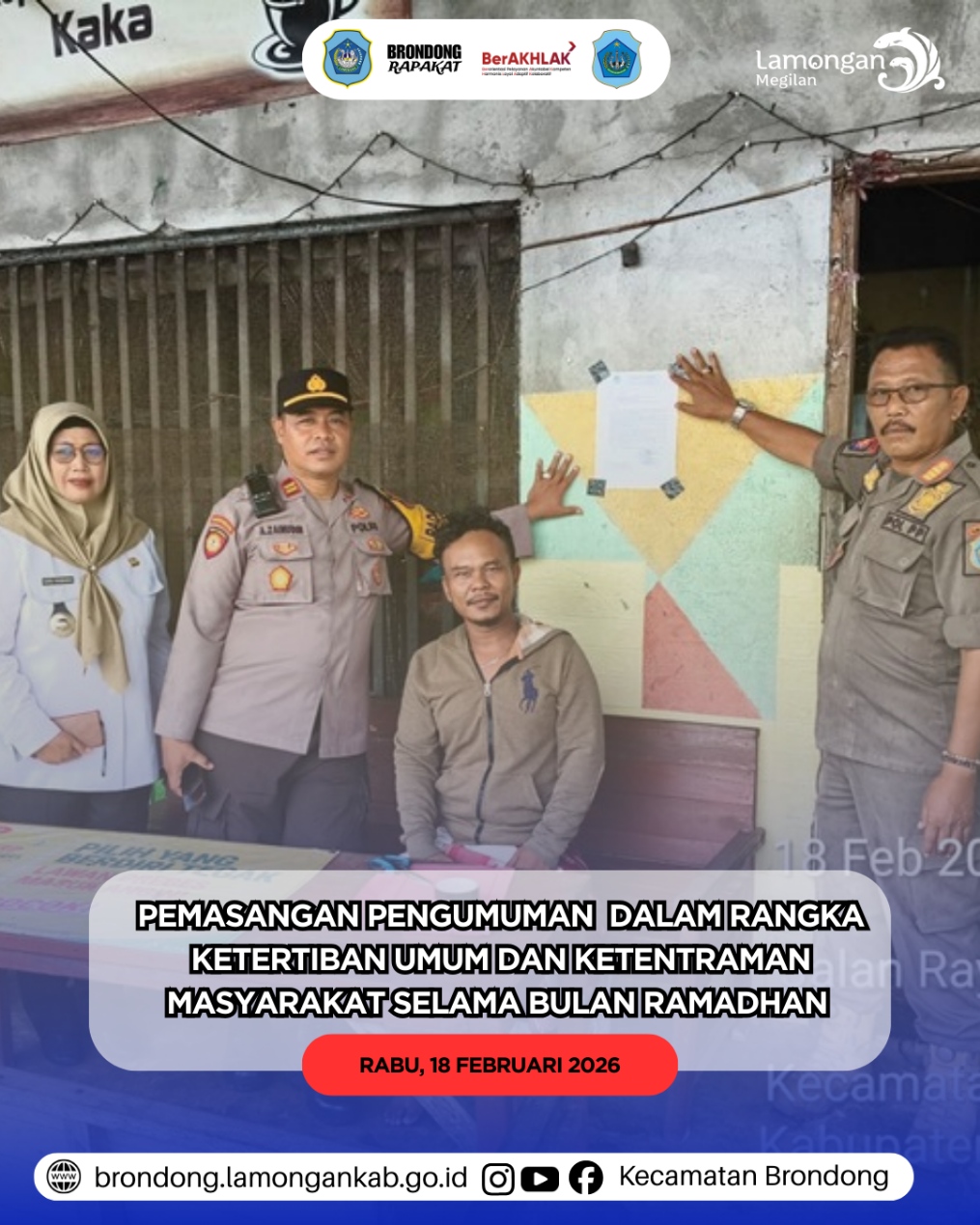 Foto: PEMASANGAN PENGUMUMAN RAMADHAN DI BRONDONG, KOMITMEN BERSAMA WUJUDKAN KETERTIBAN DAN KETENTRAMAN MASYARAKAT