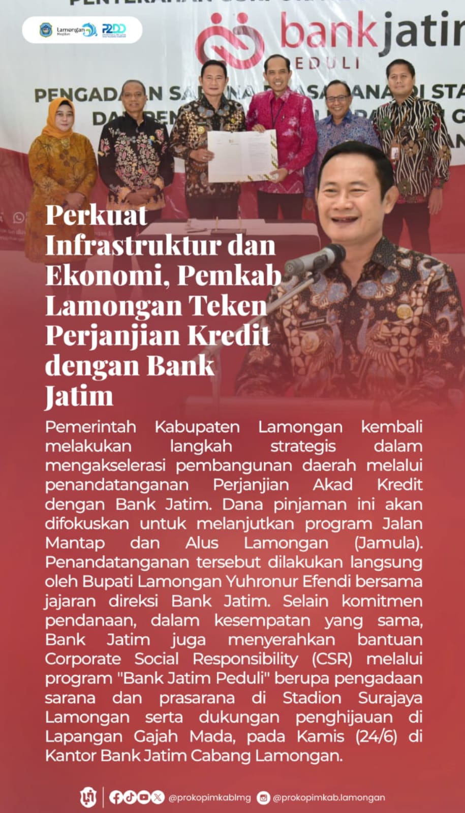 Foto: PEMERINTAH KABUPATEN LAMONGAN TEKEN PERJANJIAN KREDIT DENGAN BANK JATIM