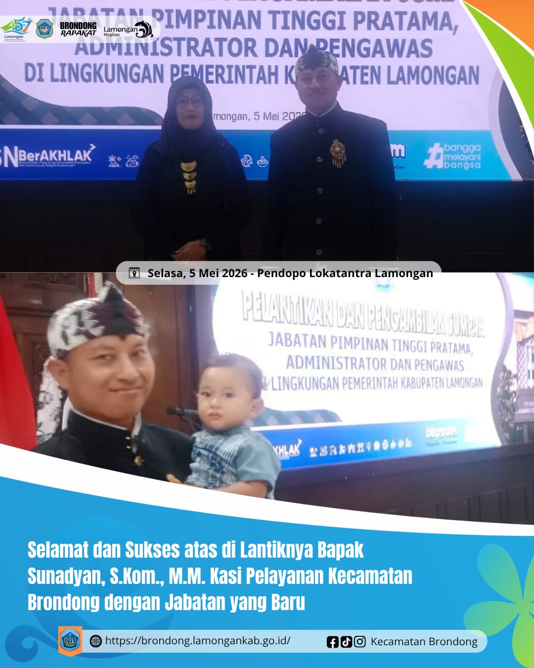 Foto: PELANTIKAN DAN PENGAMBILAN SUMPAH JABATAN PIMPINAN TINGGI PRATAMA, ADMINISTRATOR, SERTA PENGAWAS DI LINGKUNGAN PEMERINTAH KABUPATEN LAMONGAN