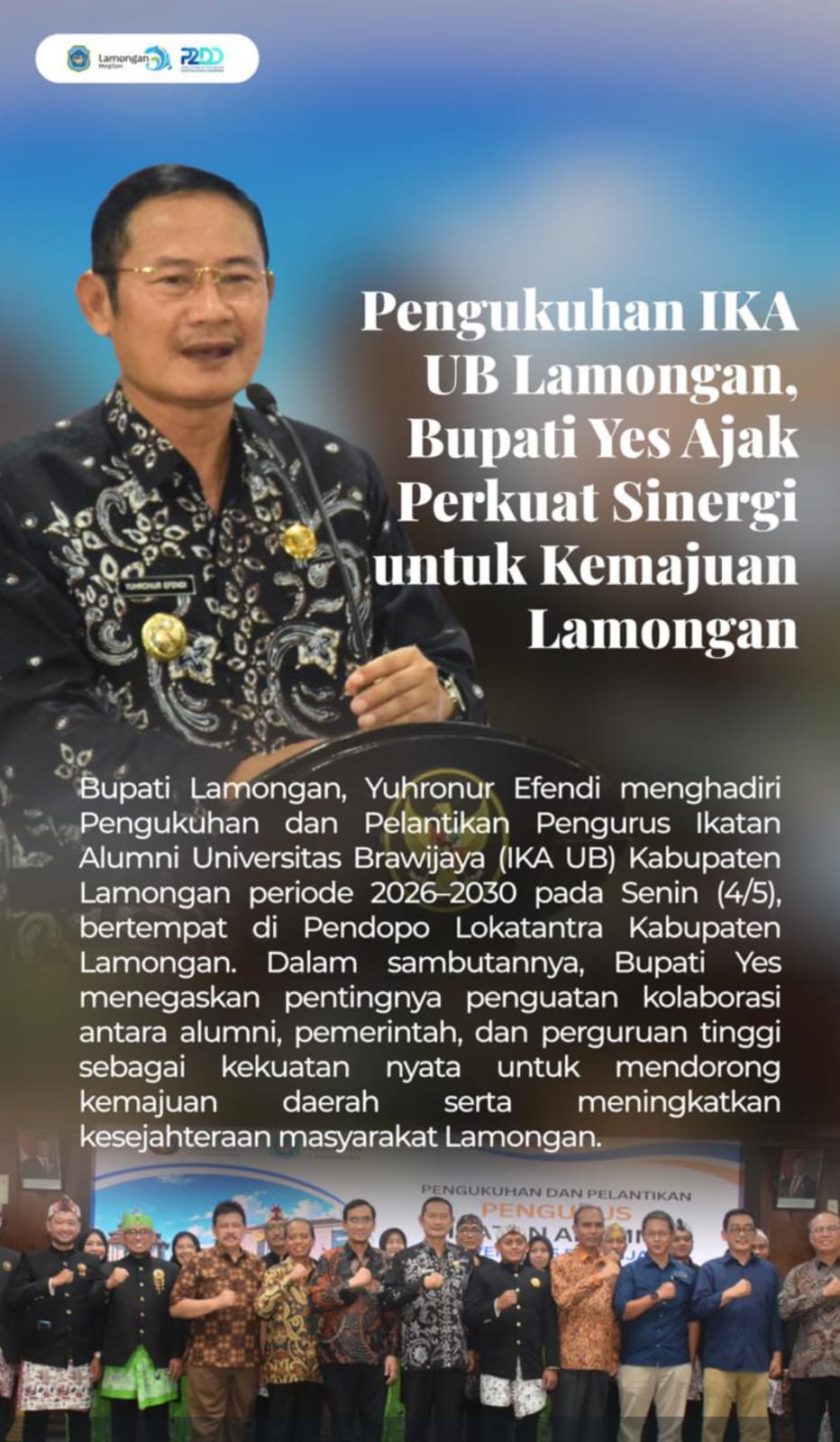 Foto: PENGUKUHAN DAN PELANTIKAN PENGURUS IKATAN ALUMNI UNIVERSITAS BRAWIJAYA PRIODE 2026-2030