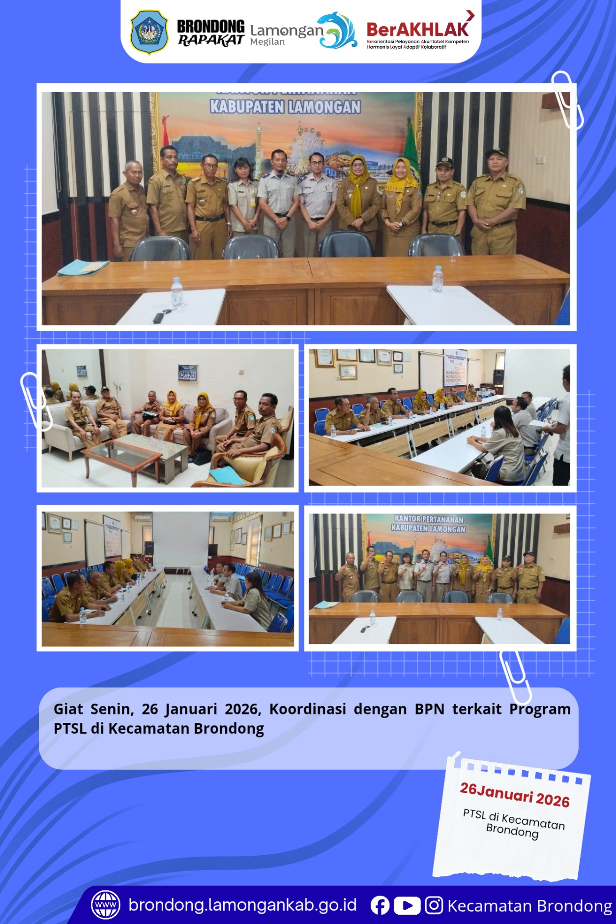 Foto: KOORDINASI PROGRAM PTSL KECAMATAN BRONDONG BERSAMA BPN LAMONGAN