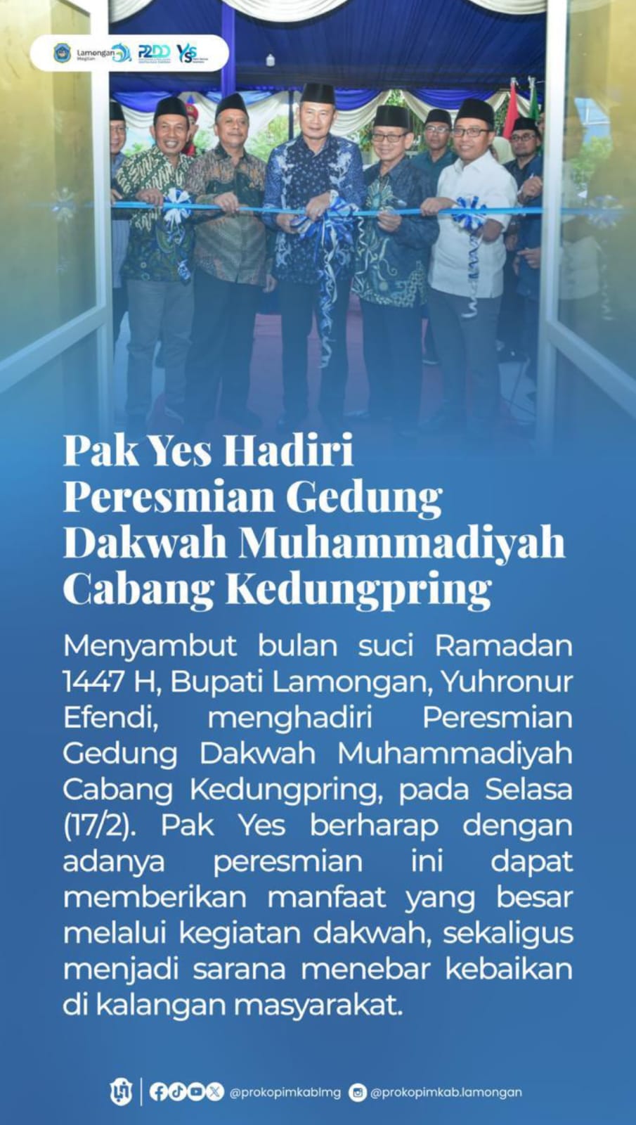 Foto: PERESMIAN GEDUNG DAKWAH MUHAMMADIYAH , DI HADIRI PAK YES