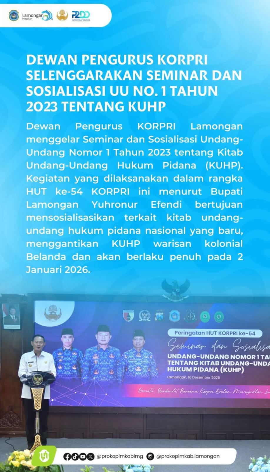 Foto: SEMINAR DAN SOSIALISASI KUHP DI PENDOPO LOKATANTRA