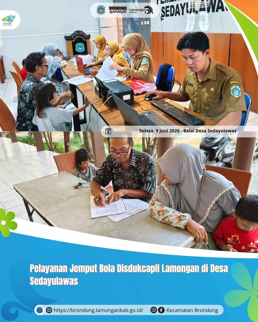 Foto: PELAYANAN JEMPUT BOLA DISDUKCAPIL LAMONGAN HADIR DI BALAI DESA SEDAYULAWAS