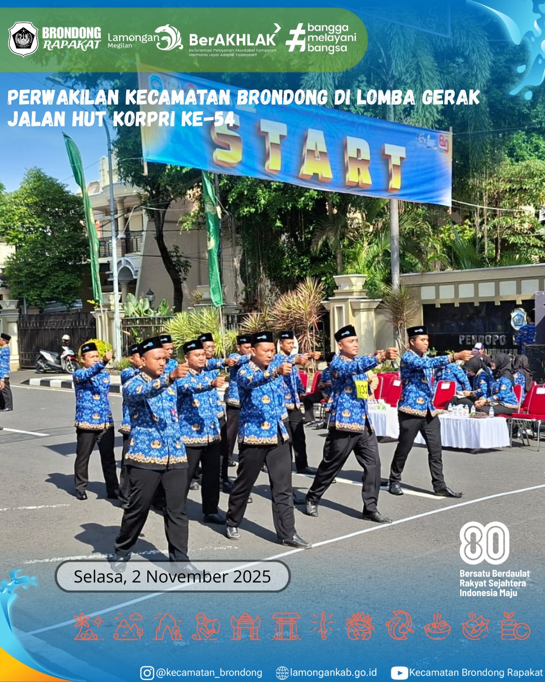 Foto: DELEGASI BRONDONG SIAP BERSAING DI LOMBA GERAK JALAN HUT KORPRI KE-54