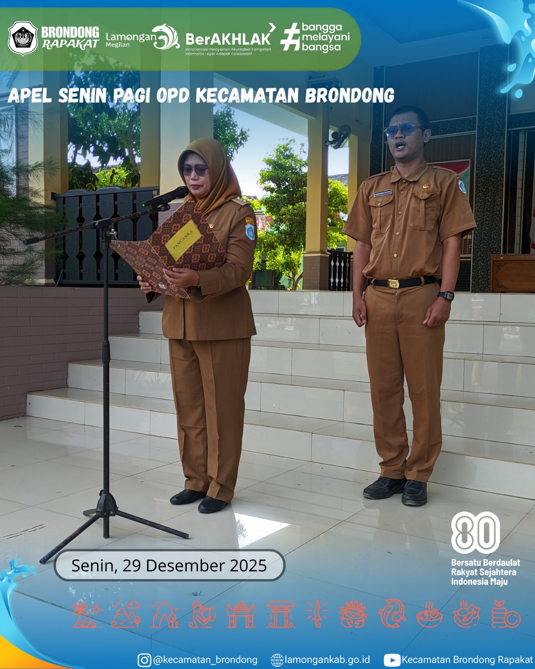 Foto: APEL SENIN PAGI PERKUAT DISIPLIN DAN PELAYANAN PUBLIK DI KECAMATAN BRONDONG