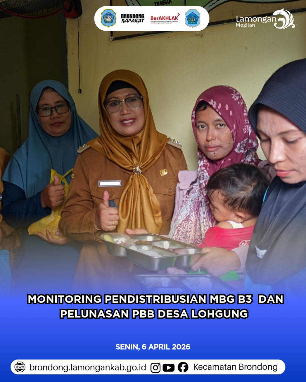 Foto: MONITORING PENDISTRIBUSIAN MAKANAN BERGIZI GRATIS (MBG) B3 DI BALAI DESA LOHGUNG KECAMATAN BRONDONG KABUPATEN LAMONGAN