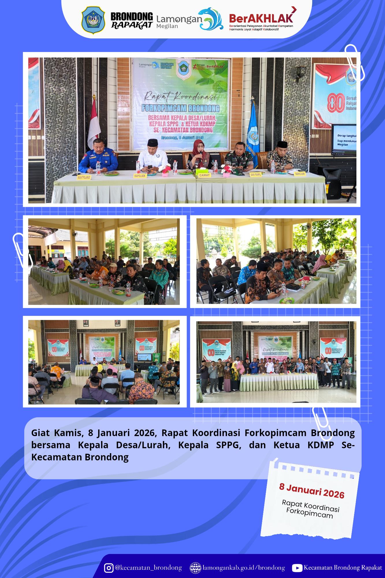 Foto: RAKOOR FORKOPIMCAM BRONDONG PERKUAT SINERGI SPPG DAN KDMP TINGKAT KECAMATAN