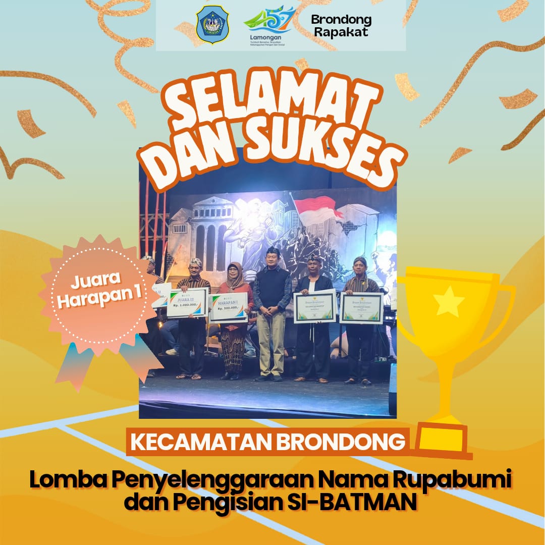 Foto: SELAMAT DAN SUKSES KECAMATAN BRONDONG MERAIH PENGHARGAAN DI EVENT LAMONGAN TEMPO DOELOE