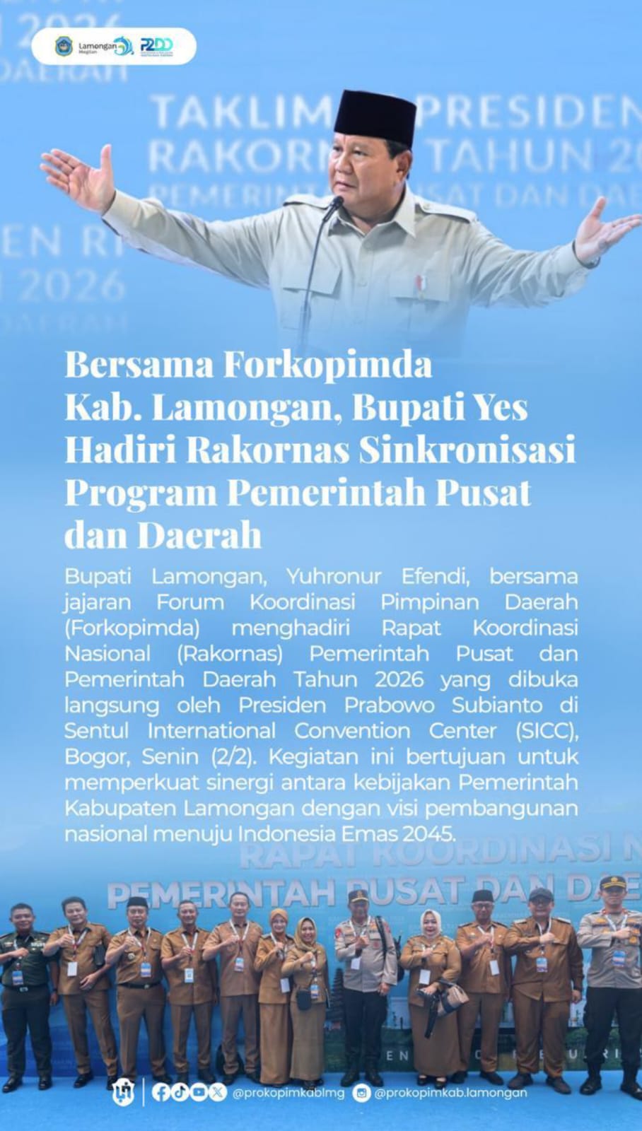 Foto: FORKOPIMDA KABUPATEN LAMONGAN IKUTI RAKOORNAS PEMERINTAH PUSAT