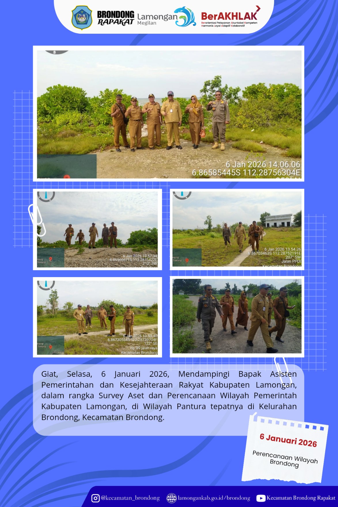 Foto: SURVEI ASET DAN PERENCANAAN WILAYAH PANTURA, PEMKAB LAMONGAN TURUN LANGSUNG KE BRONDONG