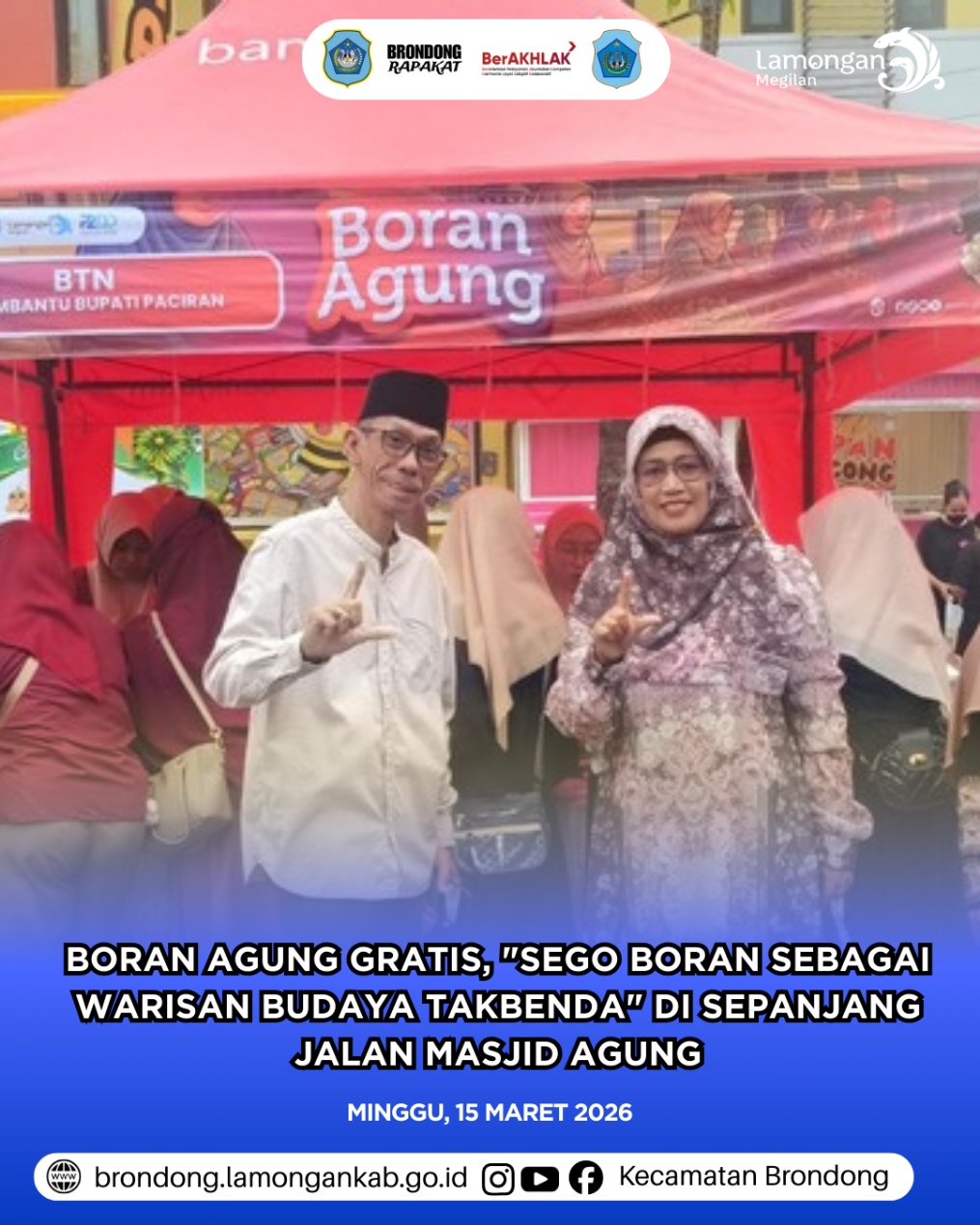 Foto: BORAN AGUNG: CAMAT BRONDONG HADIRI PEMBAGIAN 1.447 SEGO BORAN GRATIS DI LAMONGAN