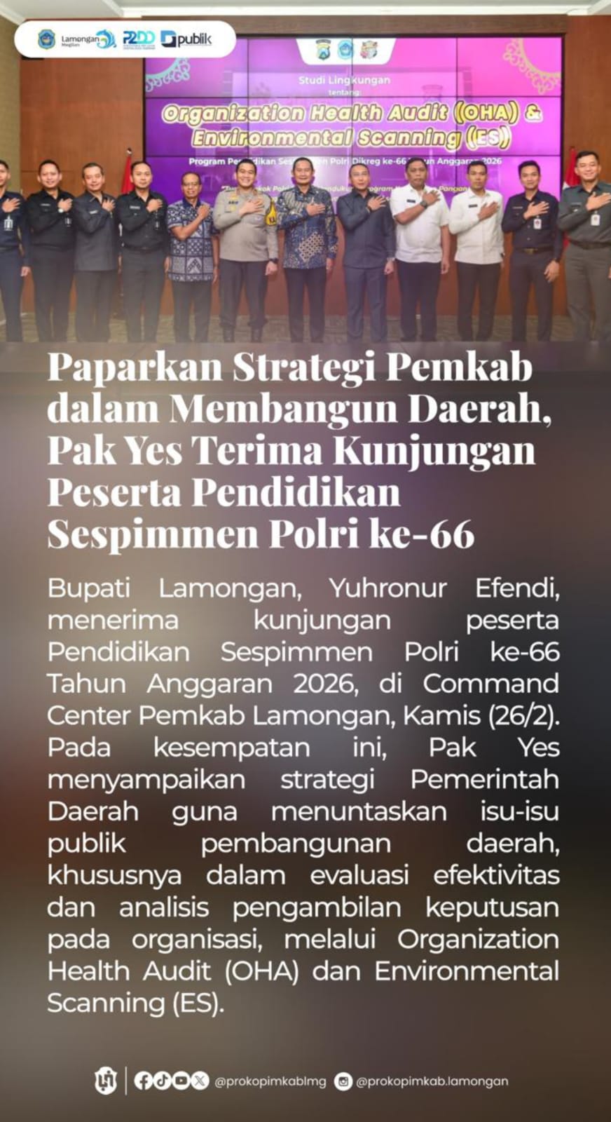 Foto: KUNJUNGAN PESERTA PENDIDIKAN SESPIMMEN POLRI KE 66