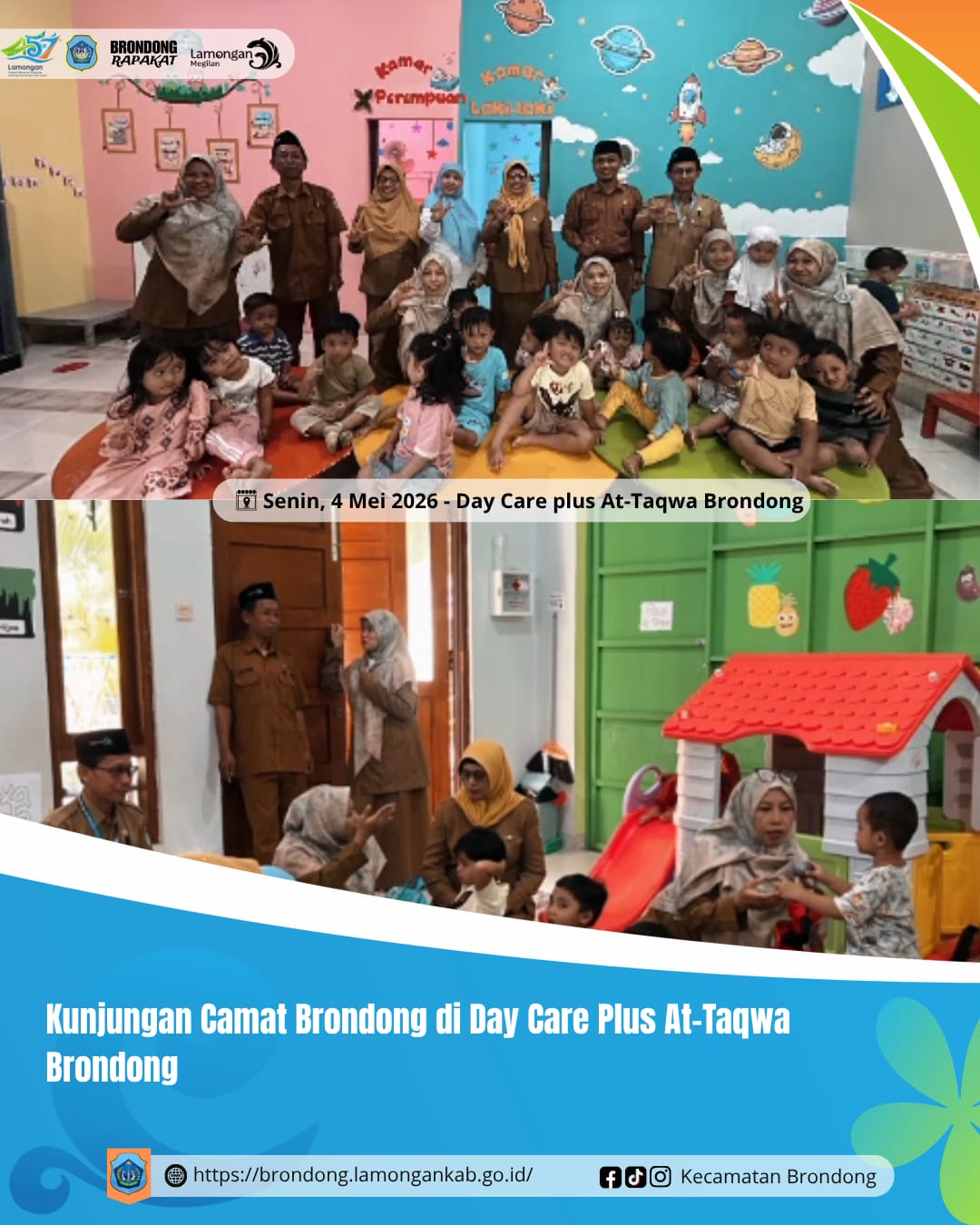 Foto: KUNJUNGAN KERJA DAN PENYALURAN MAKANAN BERGIZI GRATIS DI DAY CARE PLUS AT-TAQWA KECAMATAN BRONDONG