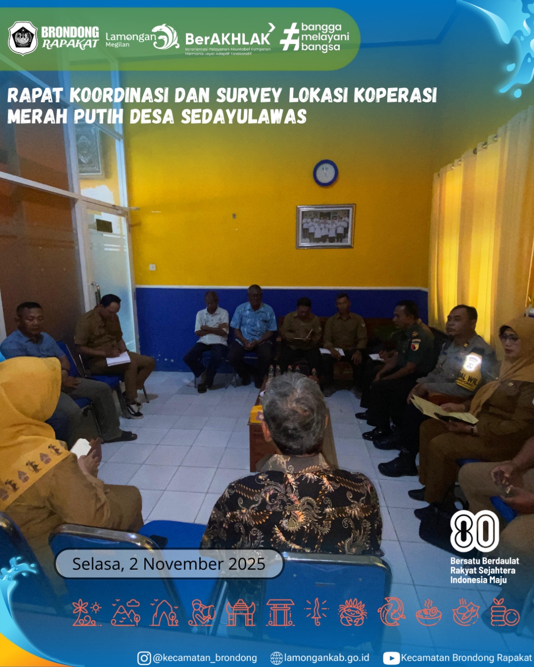 Foto: KOORDINASI STRATEGIS CAMAT BRONDONG BERSAMA PERANGKAT DESA SEDAYULAWAS