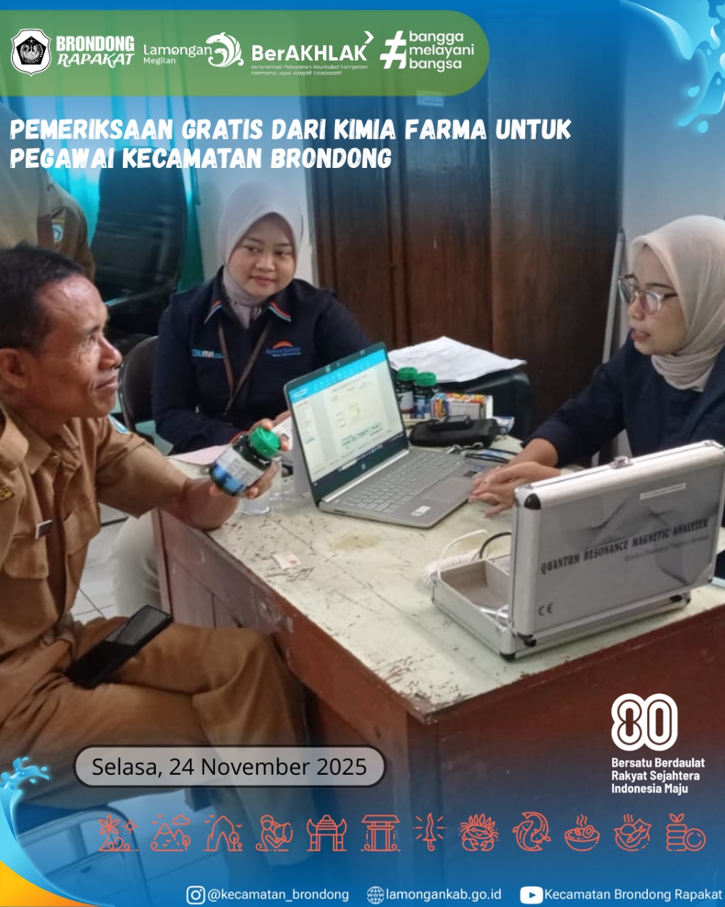 Foto: PEMERIKSAAN KESEHATAN GRATIS BAGI STAF KECAMATAN BRONDONG