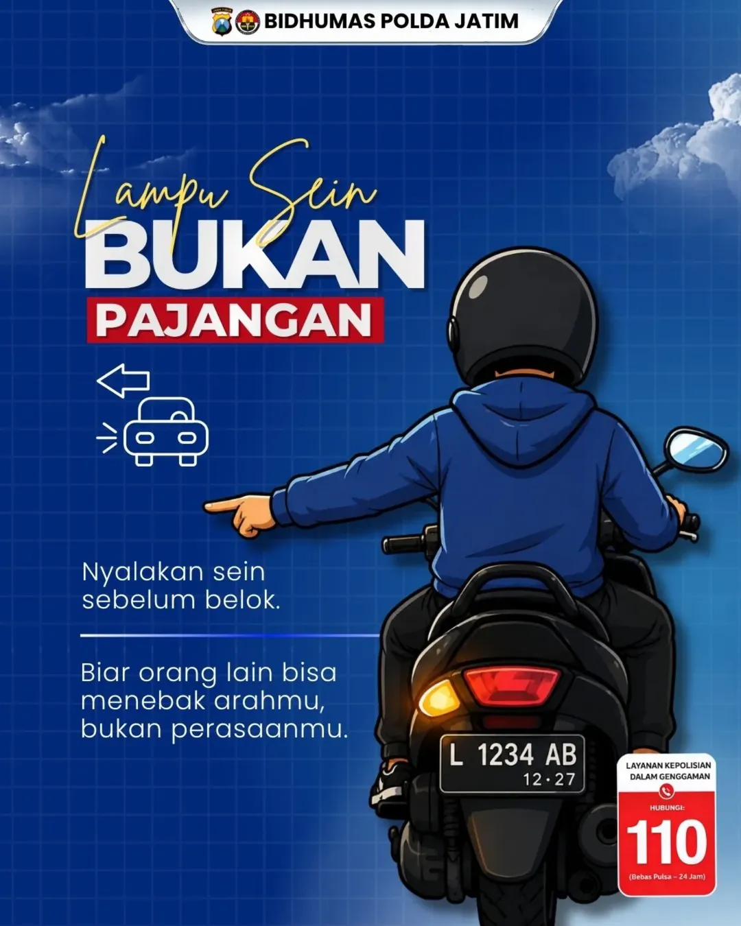 Foto: Lampu sein bukan buat gaya, tapi buat keselamatan.
