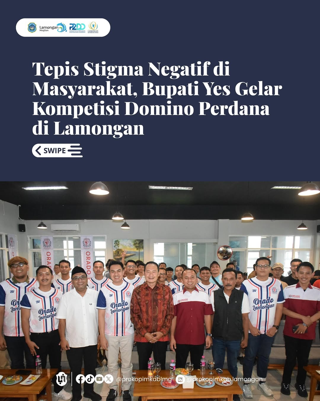 Foto: TEPIS STIGMA NEGATIF DI MASYARAKAT, BUPATI YES GELAR KOMPETISI DOMINO PERDANA DI LAMONGAN BUPATI LAMONGAN
