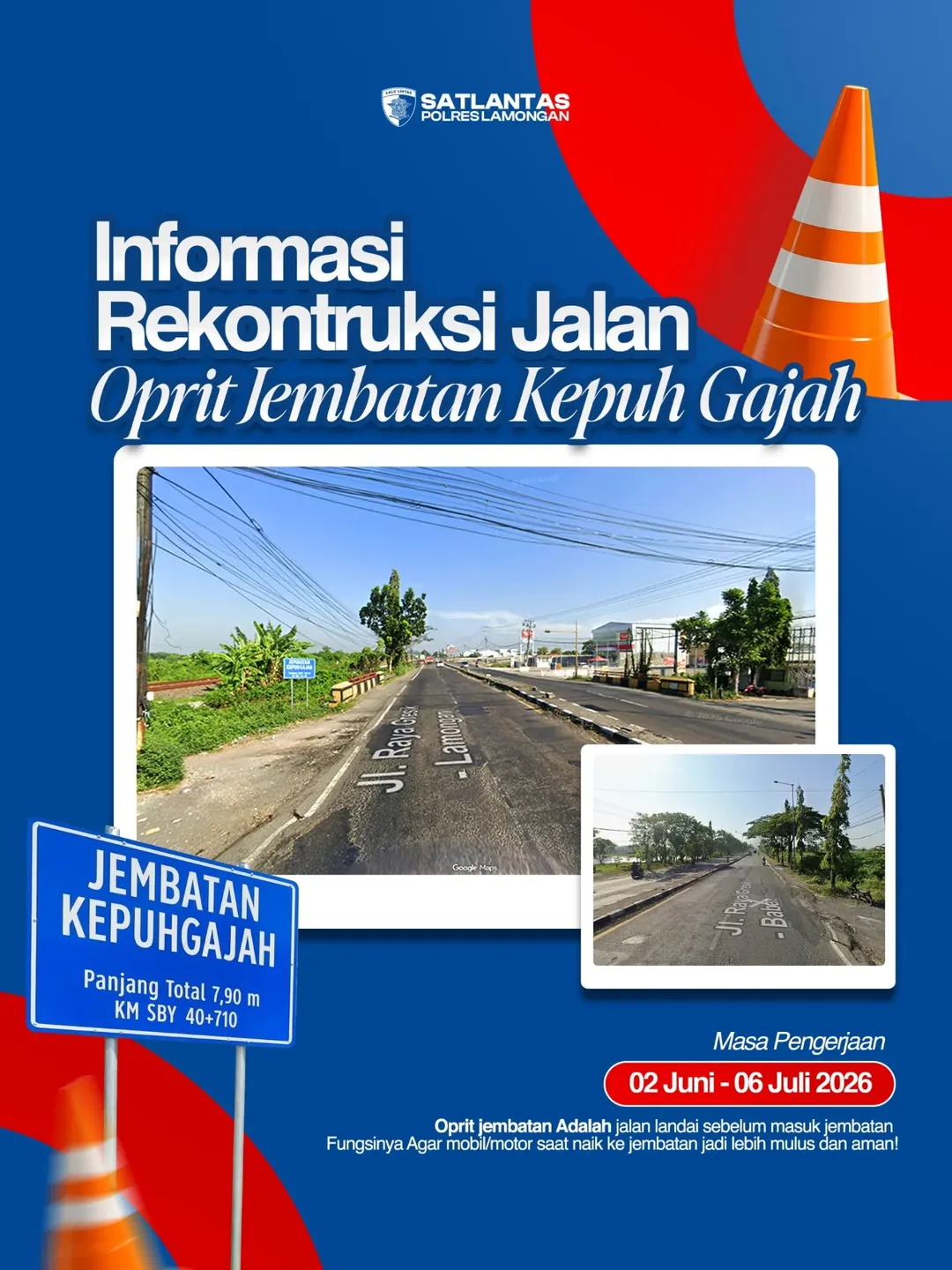 Foto: INFORMASI REKONSTRUKSI JALAN OPRIT JEMBATAN KEPUH GAJAH