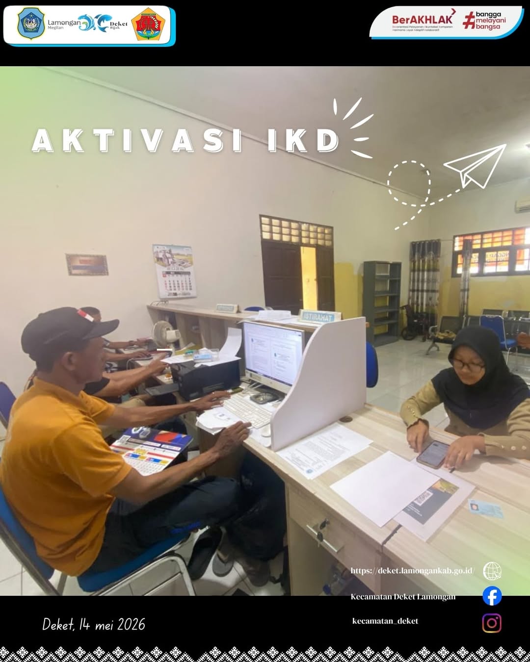 Foto: PADA HARI LIBUR NASIONAL MEMPERINGATI KENAIKAN YESUS KRISTUS, KAMIS, 14 MEI 2026, PELAYANAN ADMINISTRASI KEPENDUDUKAN DI KECAMATAN DEKET TETAP BERJALAN