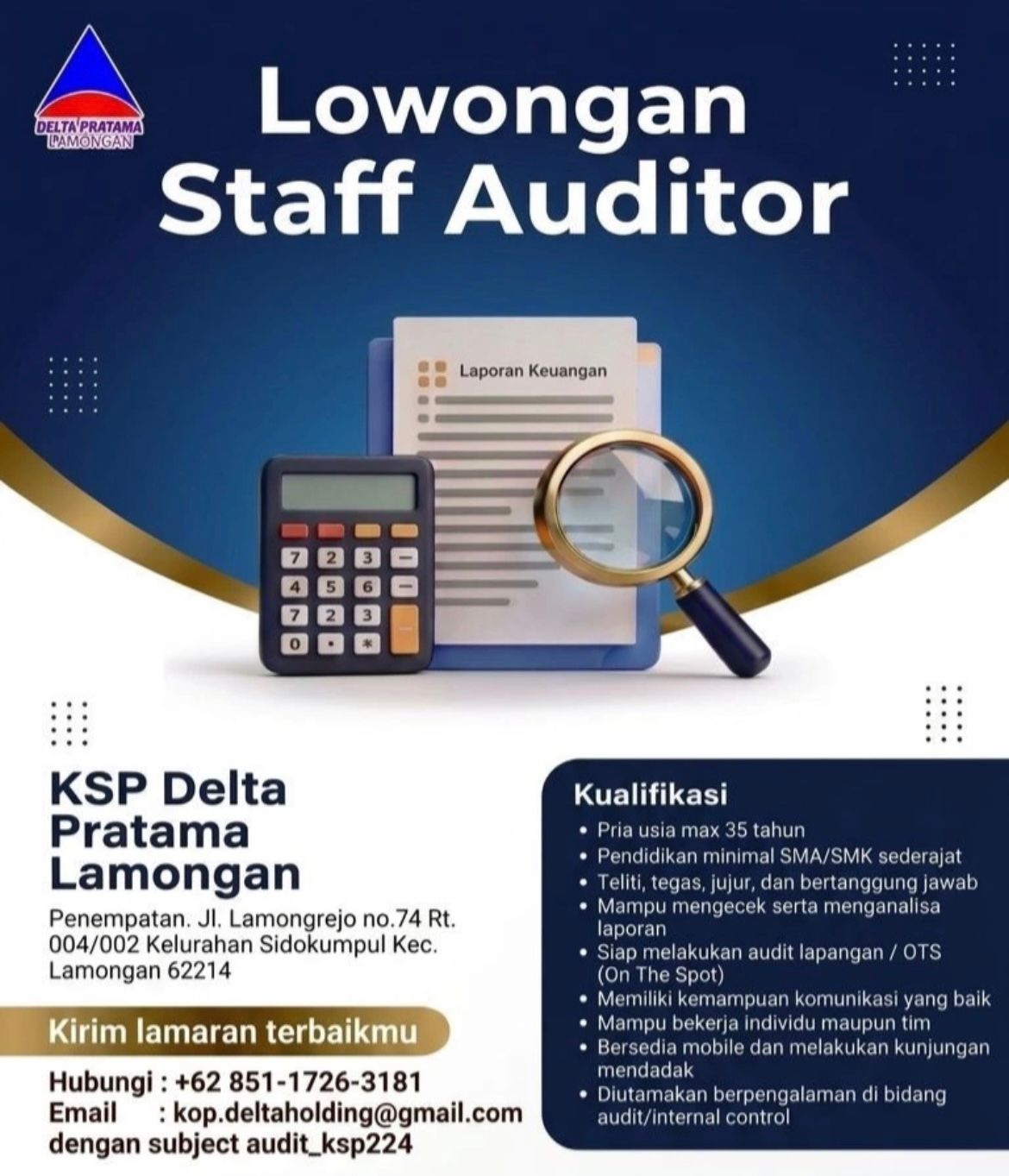 Foto: LOKER KSP DELTA PRATAMA LAMONGAN