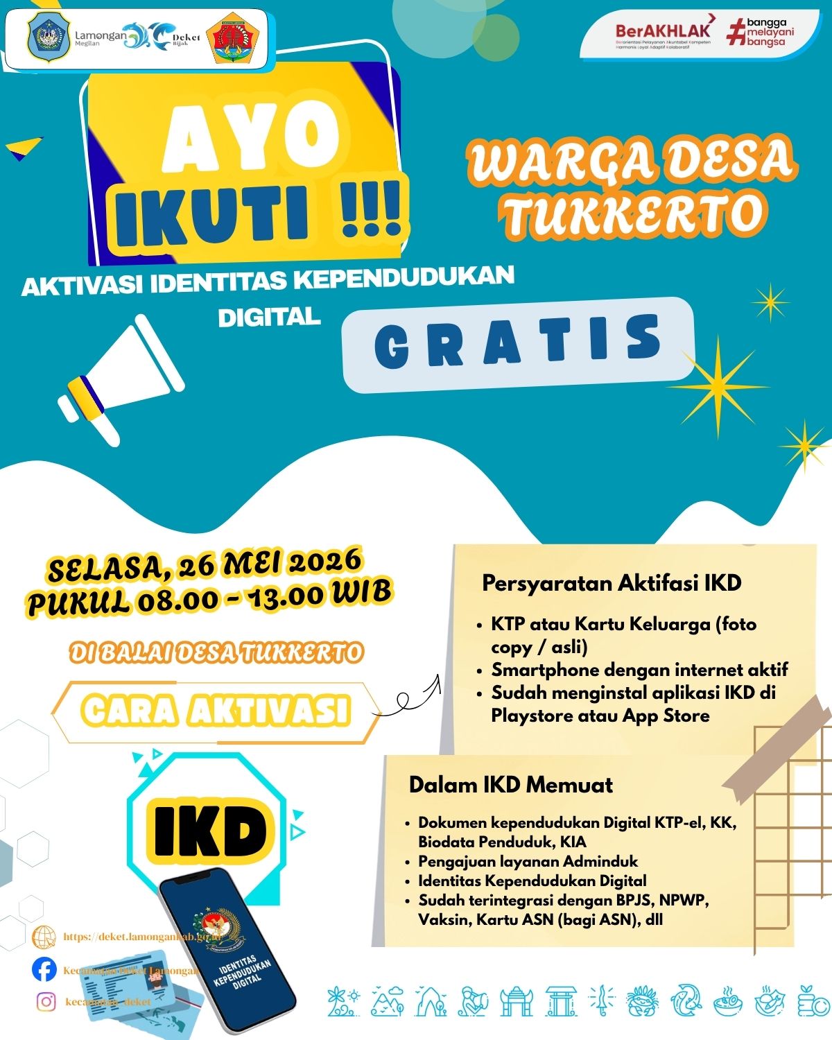 Foto: 📢 WARGA DESA TUKKERTO, AYO IKUTI AKTIVASI IKD (IDENTITAS KEPENDUDUKAN DIGITAL)! 📢