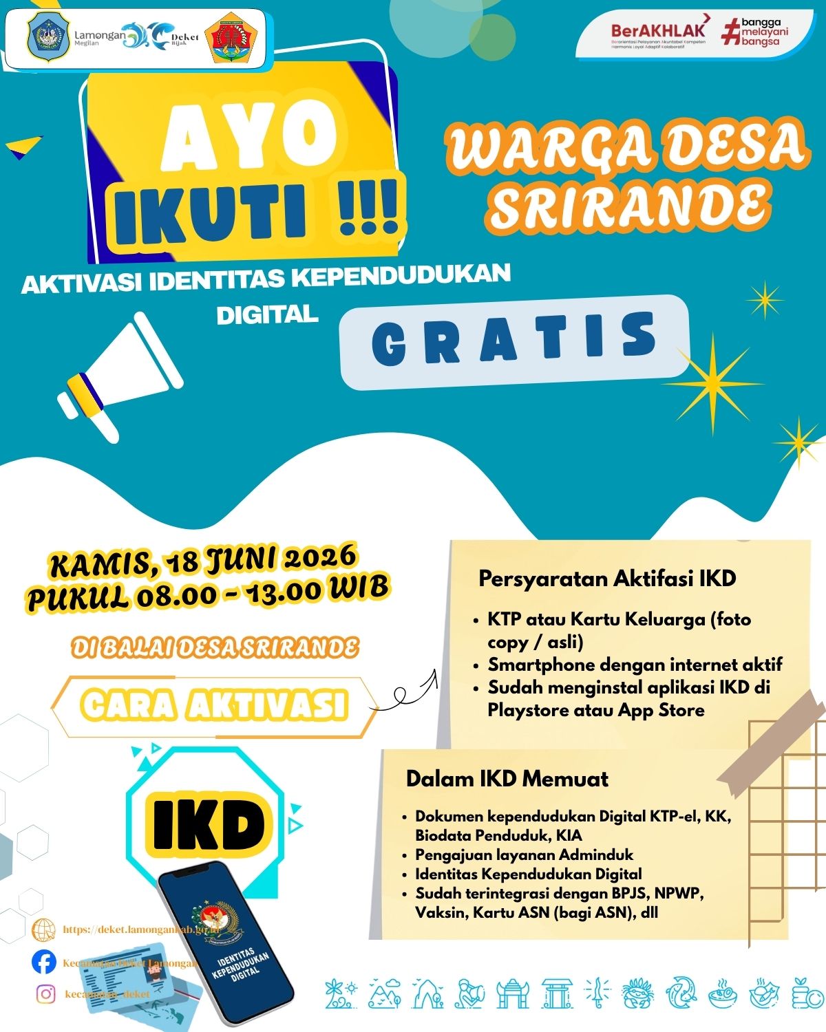 Foto: 📢 WARGA DESA SRIRANDE, AYO IKUTI AKTIVASI IKD (IDENTITAS KEPENDUDUKAN DIGITAL)! 📢