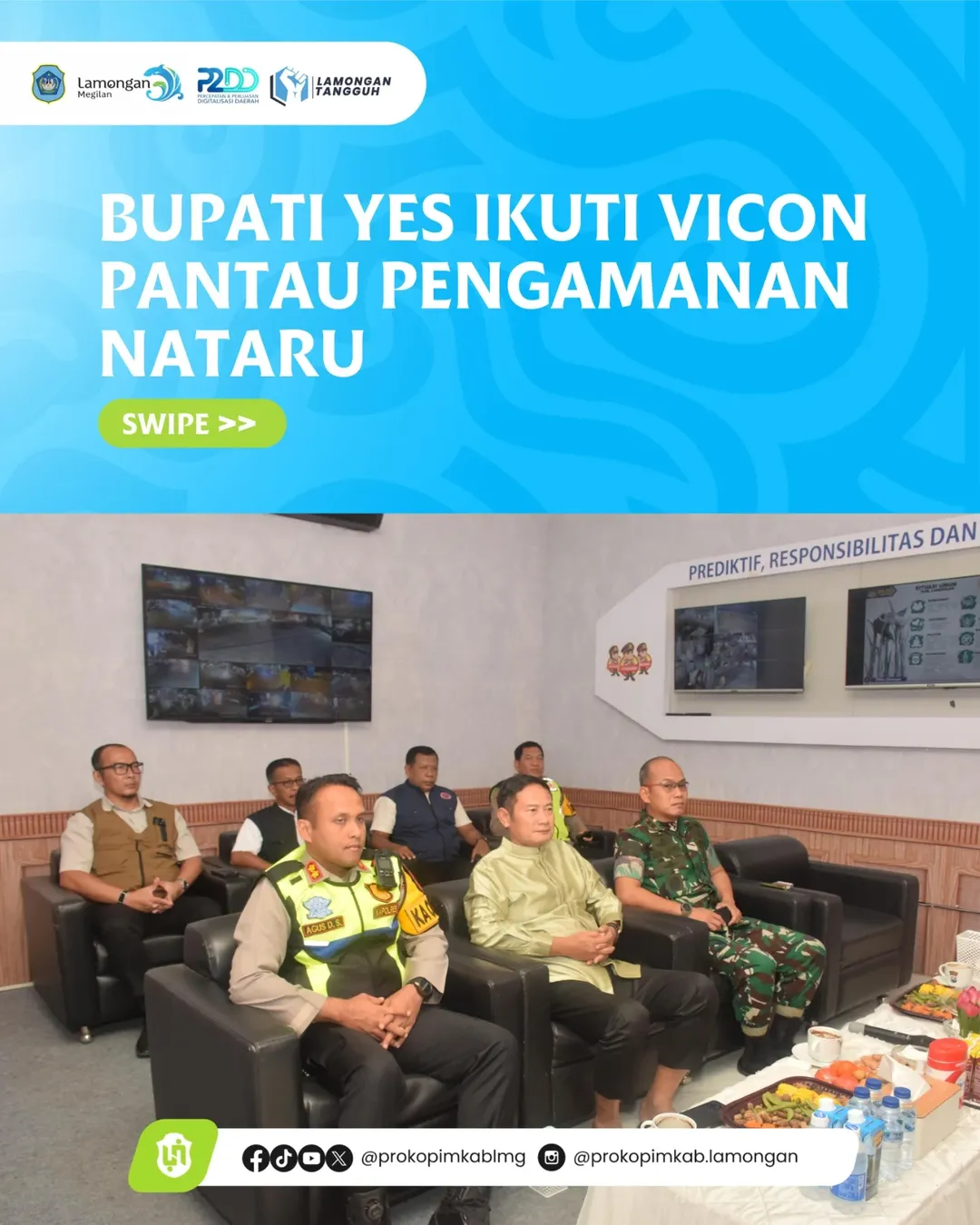 Foto: Bupati Yes Ikuti Vicon Pantau Pengamanan Nataru