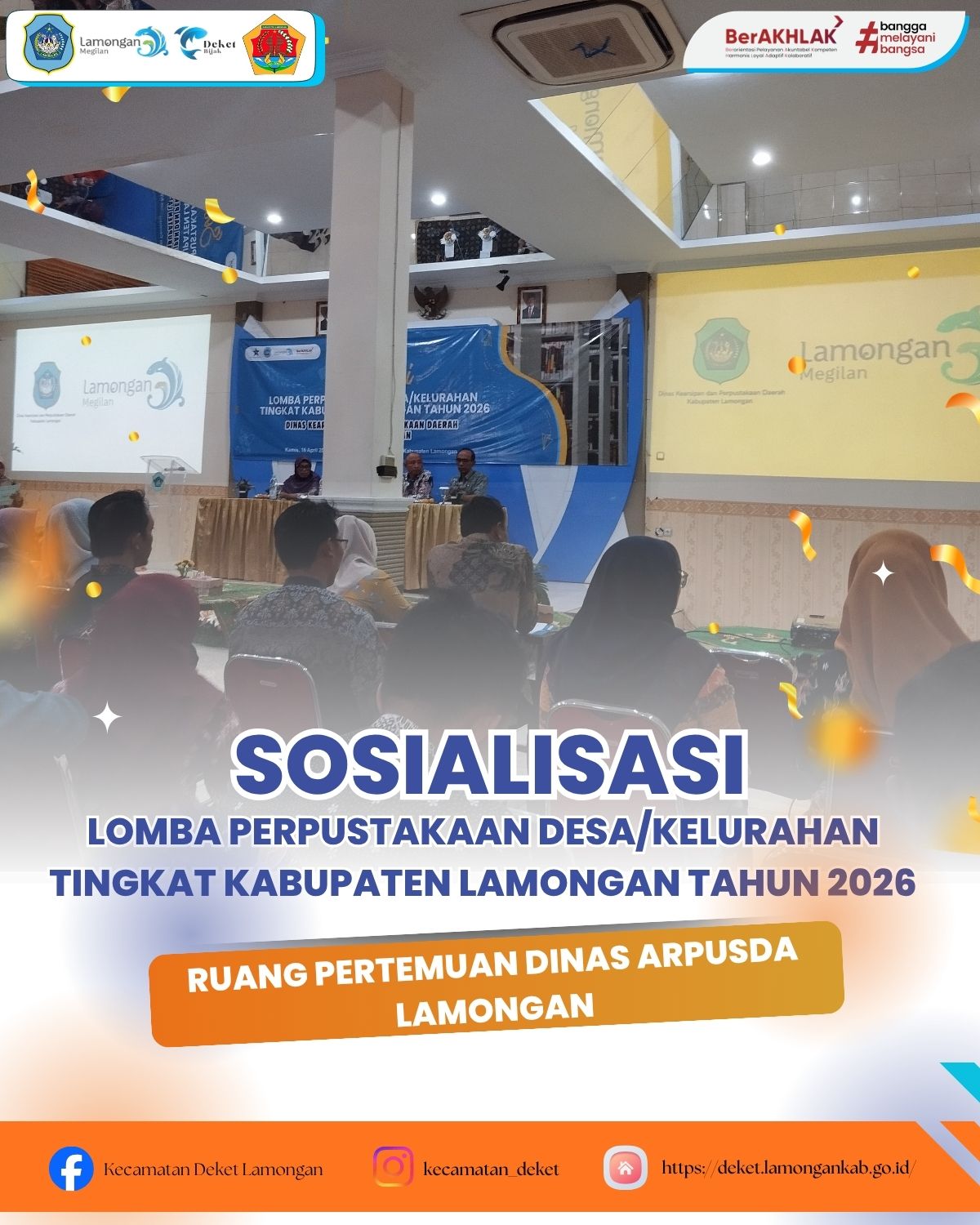 Foto: **SOSIALISASI LOMBA PERPUSTAKAAN DESA/KELURAHAN TINGKAT KABUPATEN LAMONGAN TAHUN 2026**