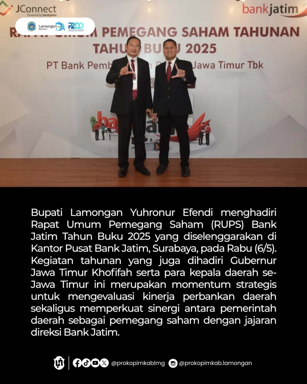Foto: PAK YES HADIRI RUPS BANK JATIM