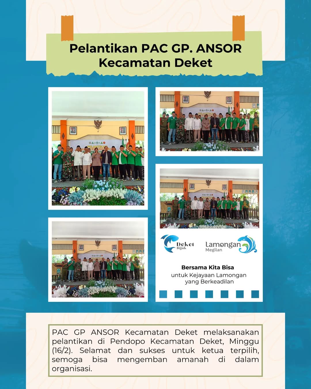 PELANTIKAN PAC GP. ANSOR KECAMATAN DEKET